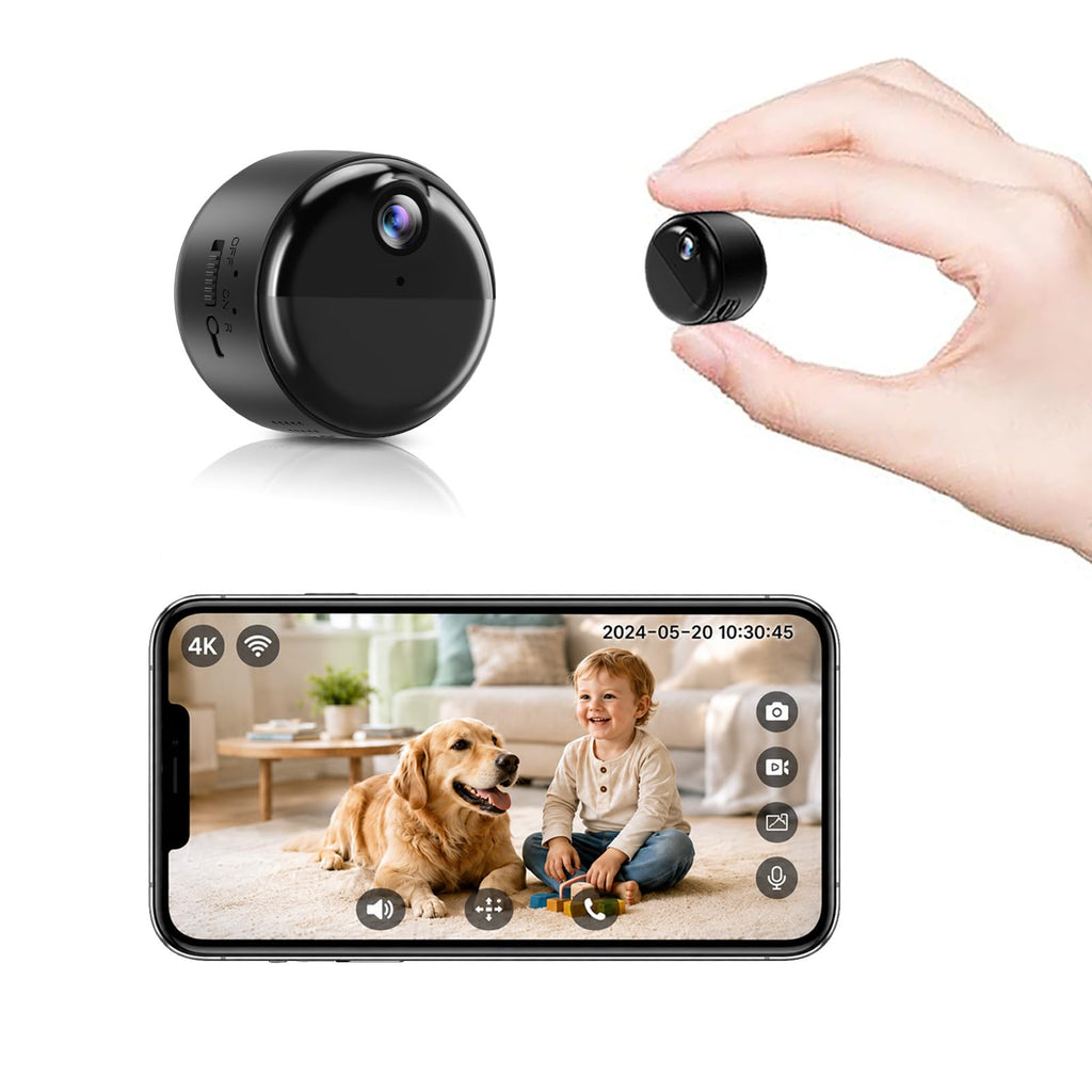 4K Mini Indoor Security Camera Wirless Nanny Cam with 60-Days Battery Life