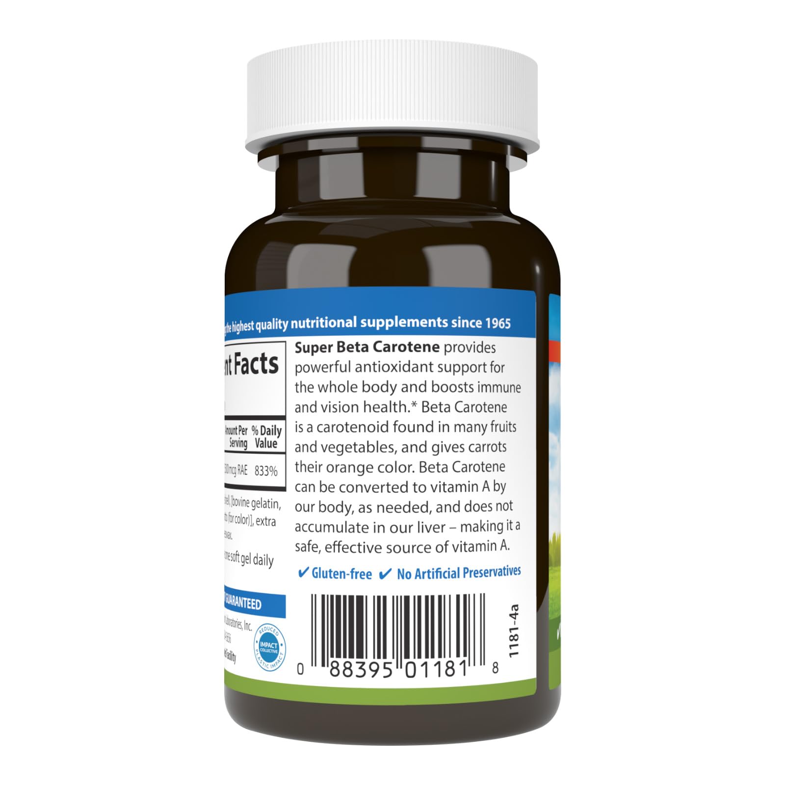 Carlson Super Beta Carotene, 25000 IU (15 mg), Vision Health, 100 Softgels