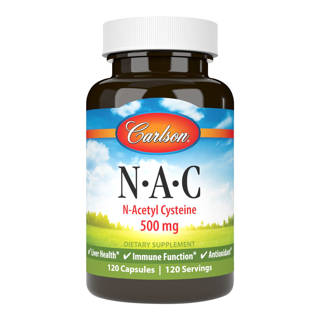 Carlson NAC, N-Acetyl Cysteine, 500 mg, 120 Vegetarian Capsules