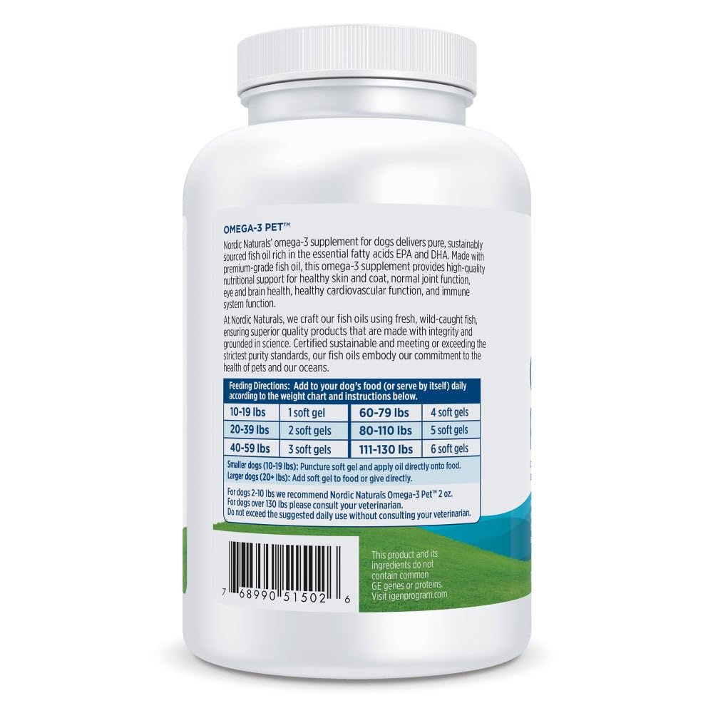Nordic Naturals Omega-3 Fish Oil for Dogs with EPA + DHA - 180 Count