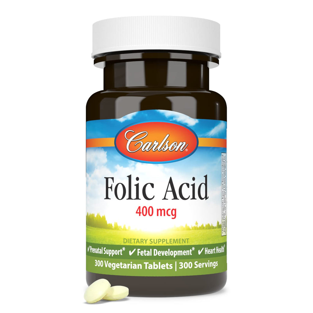 Carlson Folic Acid, 400 mcg, Prenatal Support, 300 Tablets