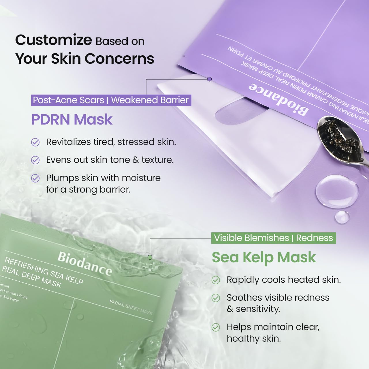 BIODANCE Soothing & Renewal Duo: Sea Kelp & Caviar PDRN Real Deep Overnight Gel Mask for Glass Skin, Korean Skin Care, Skin Care Set
