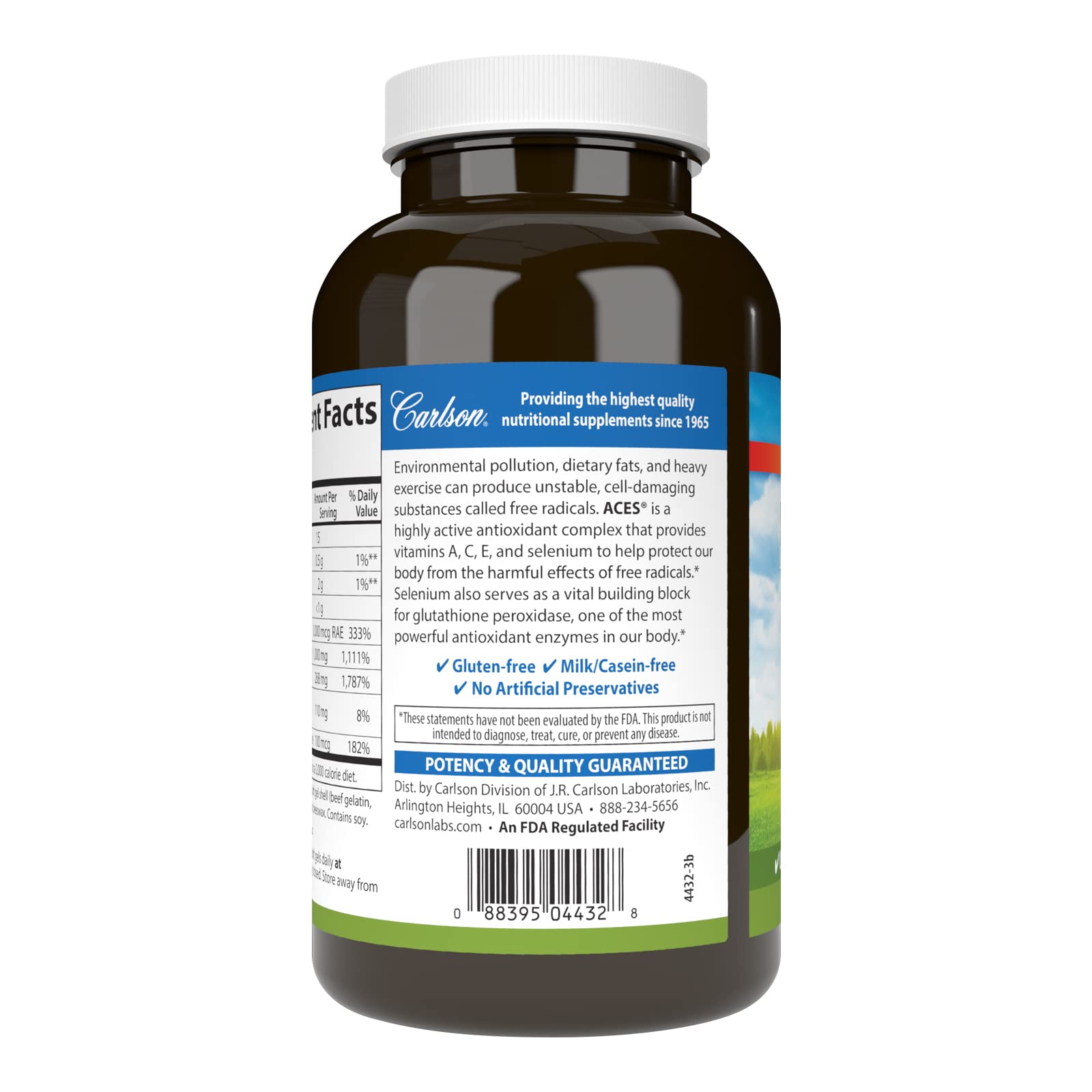 Carlson ACES, Vitamins A, C, E + Selenium, Cellular Health, 200 Softgels