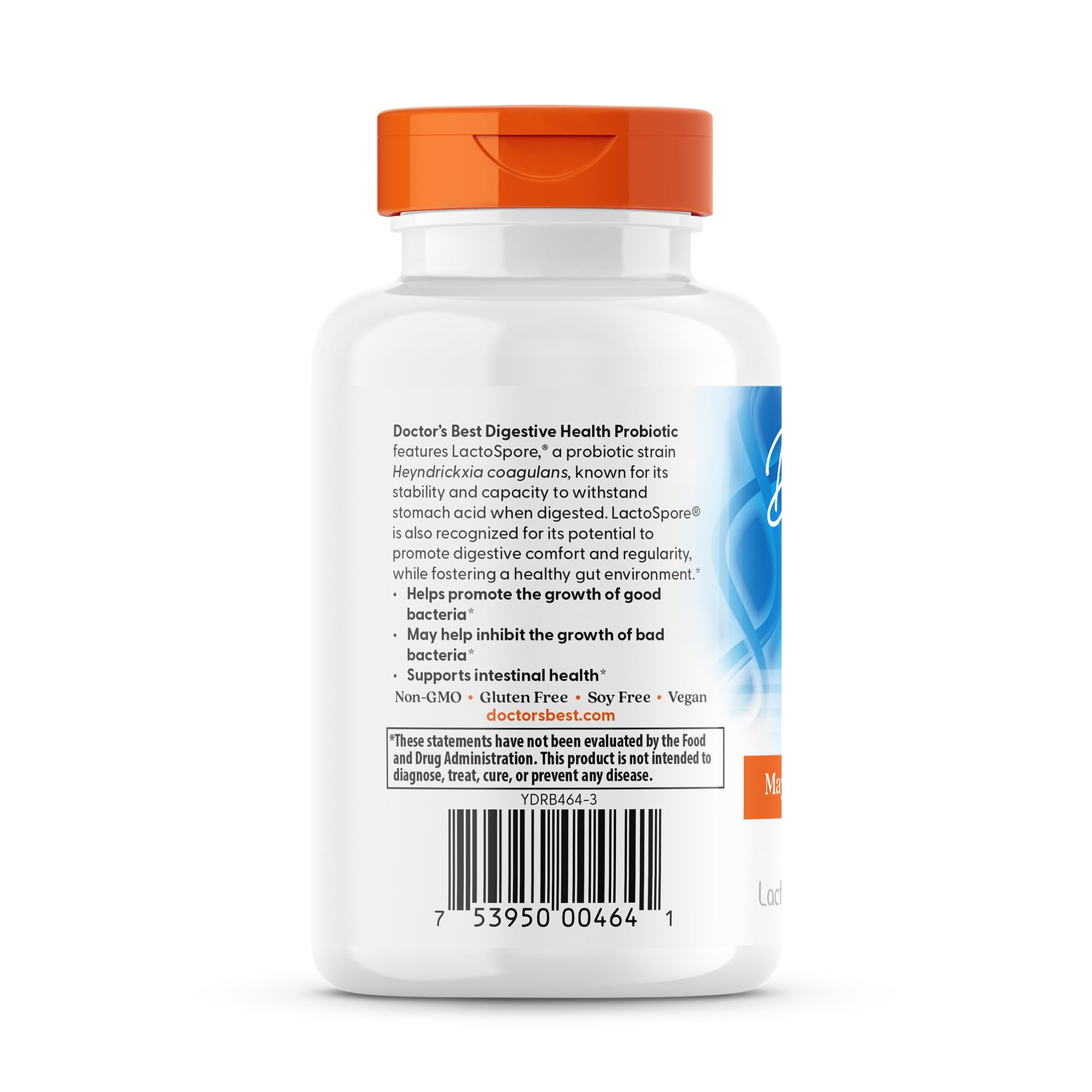 Doctor's Best Digestive Health Probiotic for Men & Women - Probiotic Capsules, Daily Gut Health Support Supplement, 2 Billion CFU, Features LactoSpore (Heyndrickxia Coagulans), Vegan - 60 Veg Caps