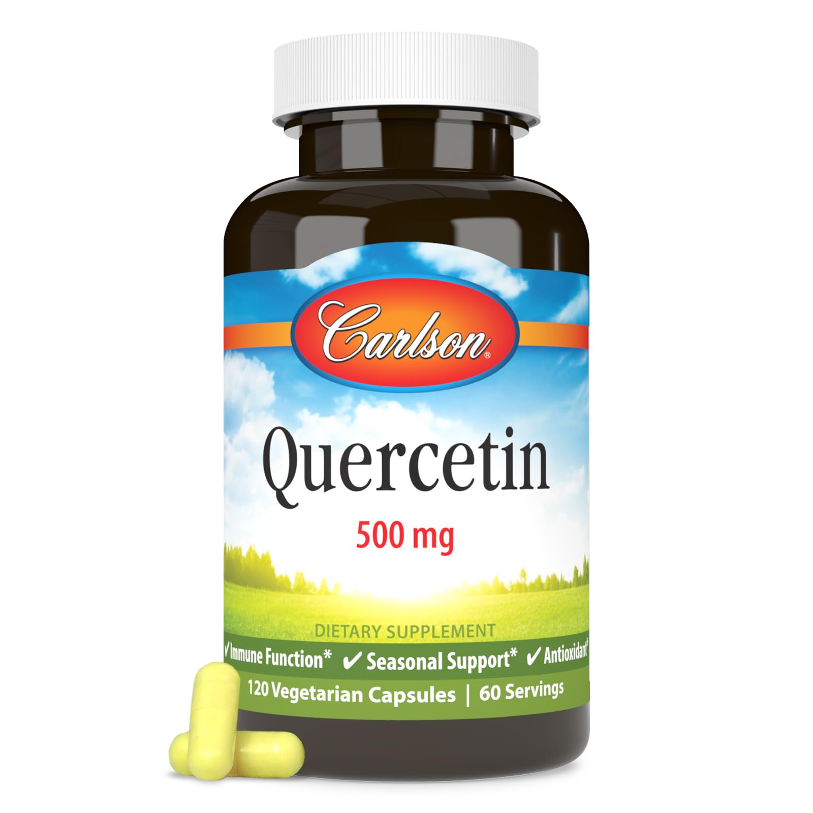 Carlson Quercetin, 500 mg, Seasonal Support, 120 Vegetarian Capsules
