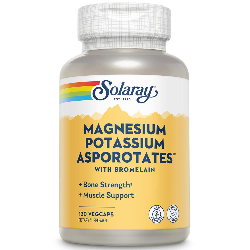 SOLARAY Magnesium Potassium with Bromelain, 120 VegCaps