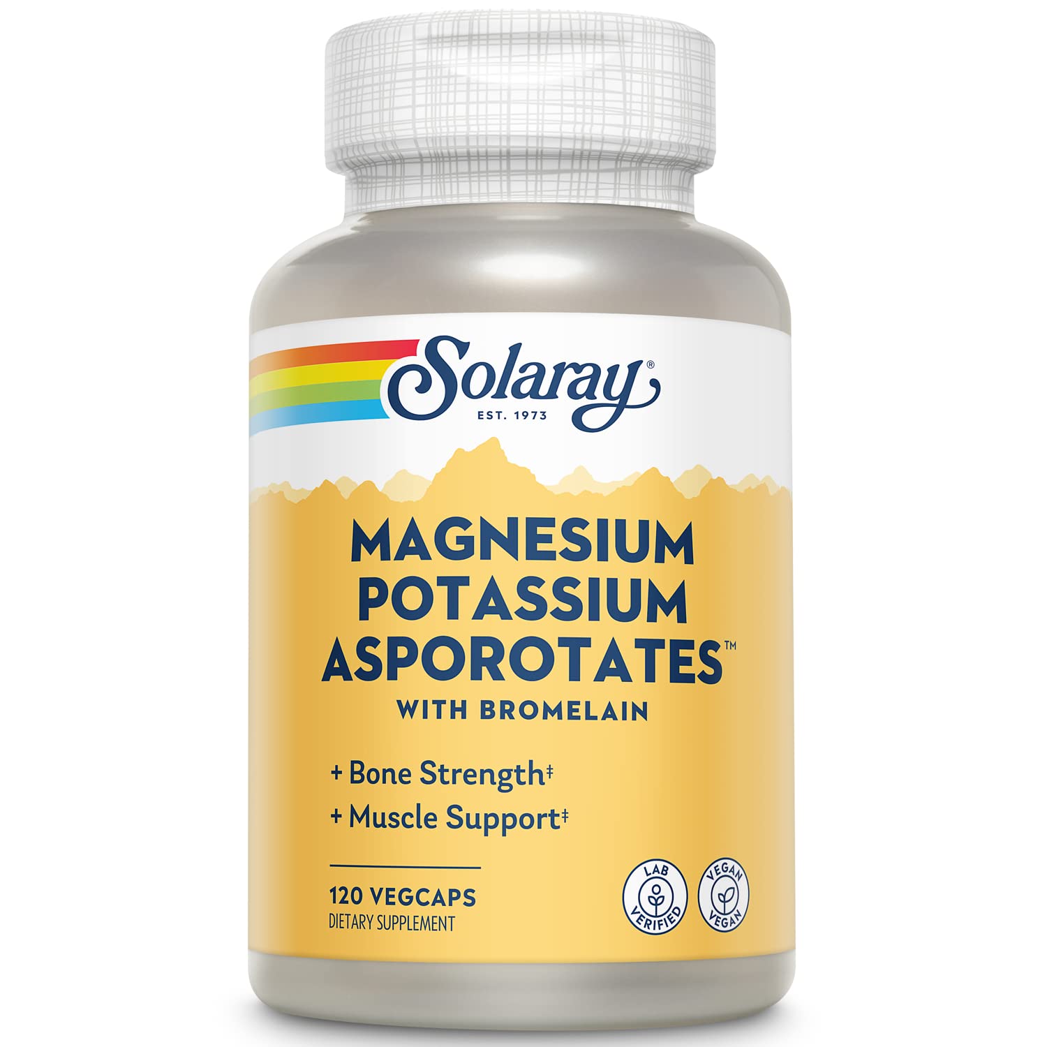 SOLARAY Magnesium Potassium with Bromelain, 120 VegCaps