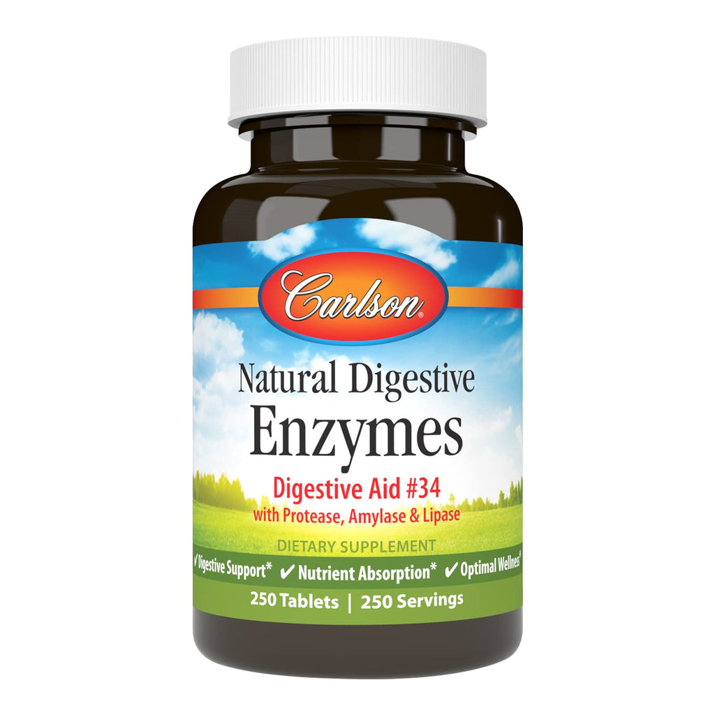 Carlson Natural Digestive Enzymes, Amylase & Lipase, 250 Tablets