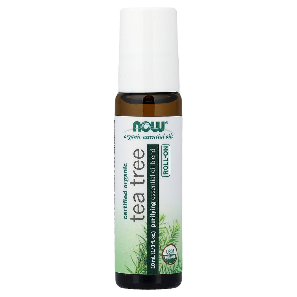 NOW Essential Oils, Organic Tea Tree Oil Purifying Roll-On, 10 mL