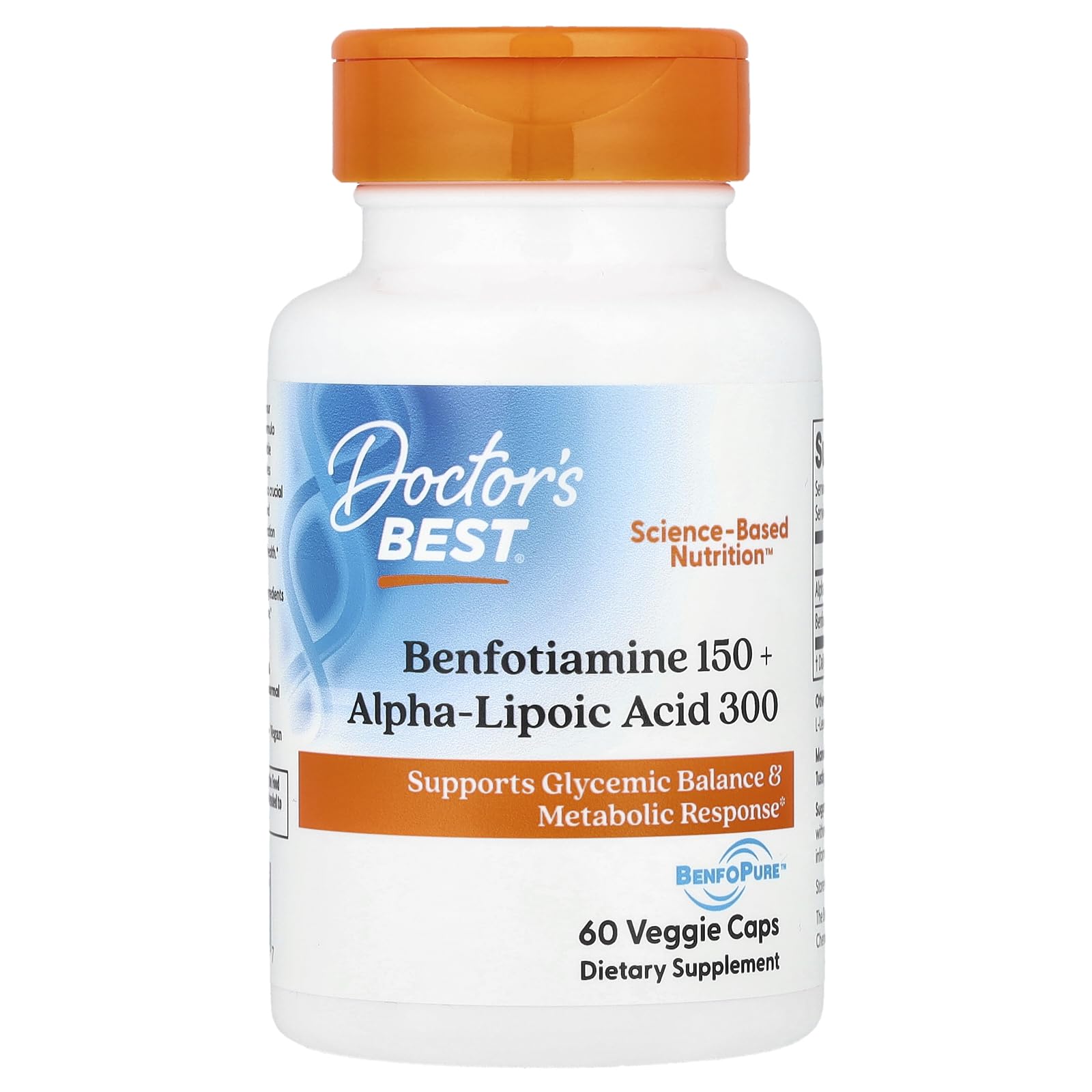 Doctor's Best - Benfotiamine/Alpha Lipoic Acid 150 mg/300 mg - 60 Vegetarian Capsules