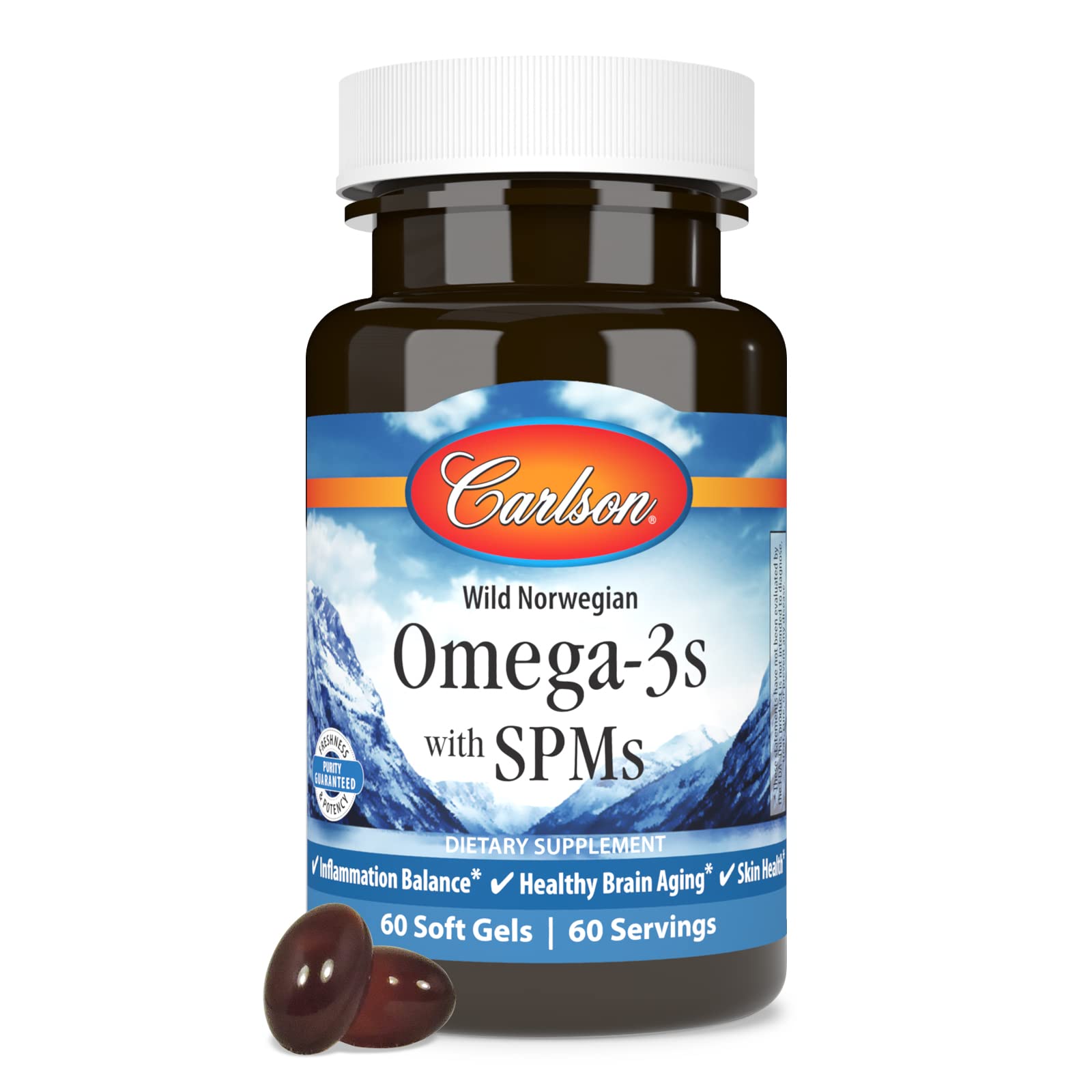 Carlson Omega-3s with SPMs, Phospholipid Omega-3s, 60 Softgels