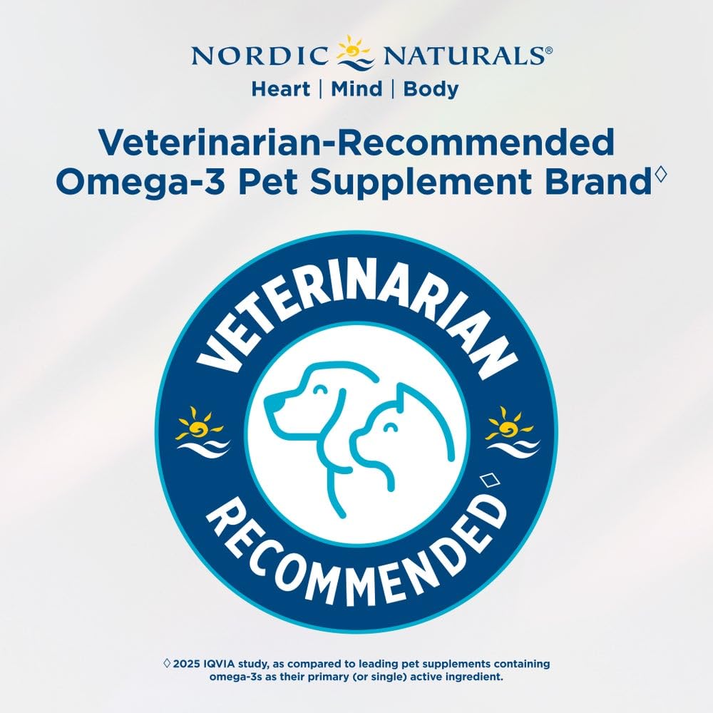 Nordic Naturals Omega-3 Pet, 1380mg Fish Oil for Dogs w/EPA DHA - 16oz