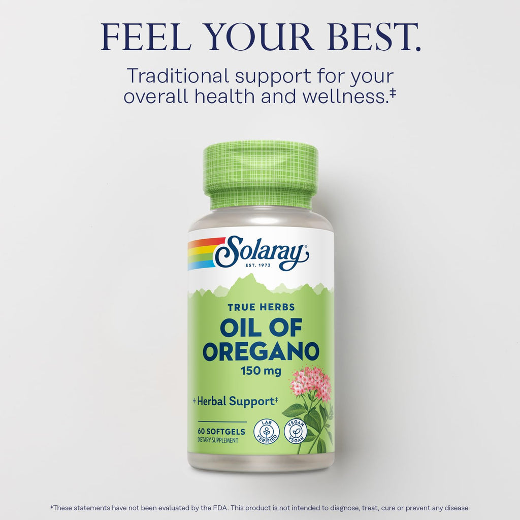 SOLARAY Oil of Oregano 150 mg Softgels, 60 Softgels