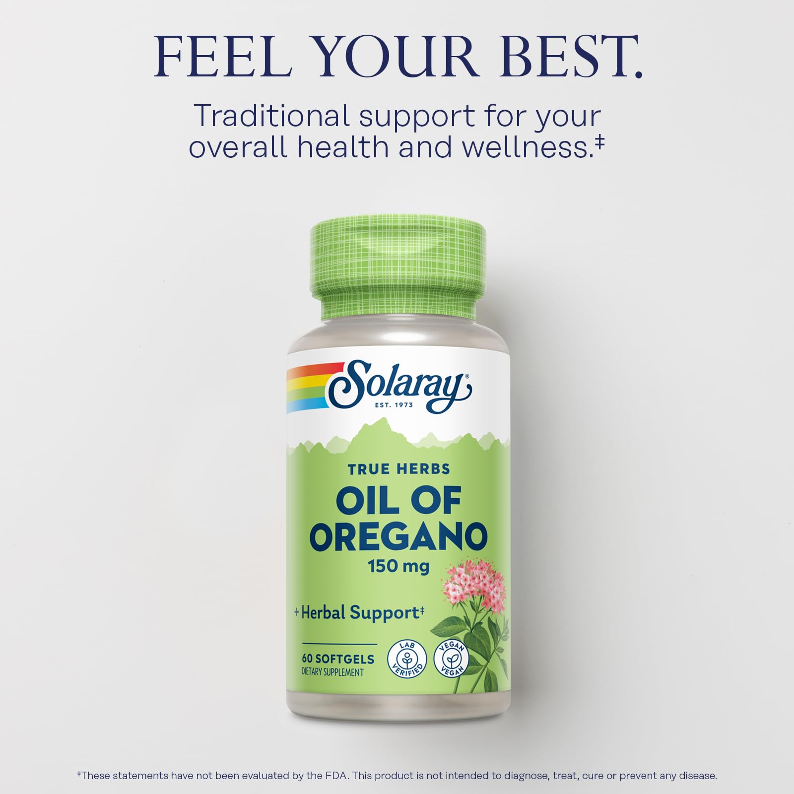 SOLARAY Oil of Oregano 150 mg Softgels, 60 Softgels