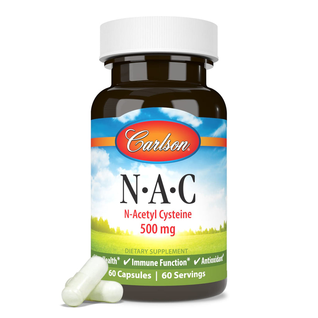 Carlson NAC, N-Acetyl Cysteine, 500 mg, 60 Vegetarian Capsules