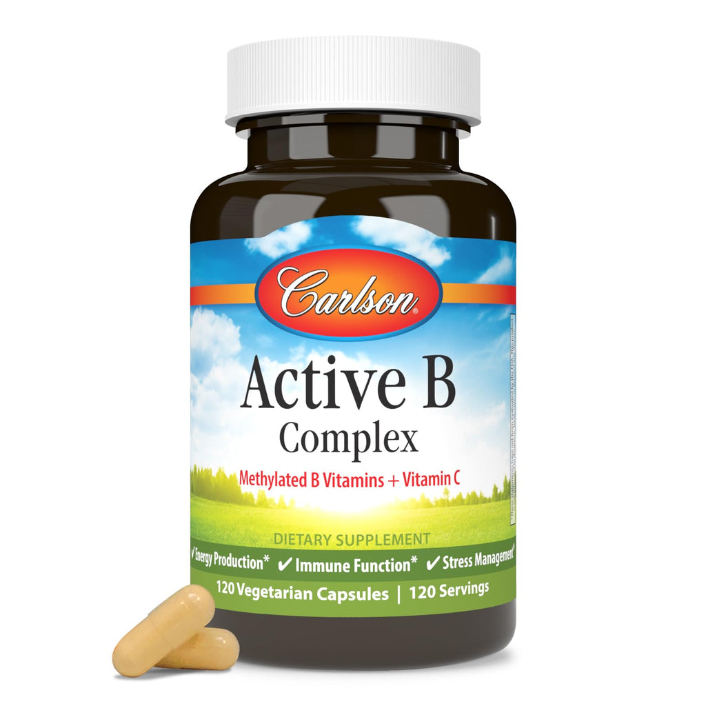 Carlson - Active B Complex, Energy Production, Immune Function & Stress Management (120 Capsules)