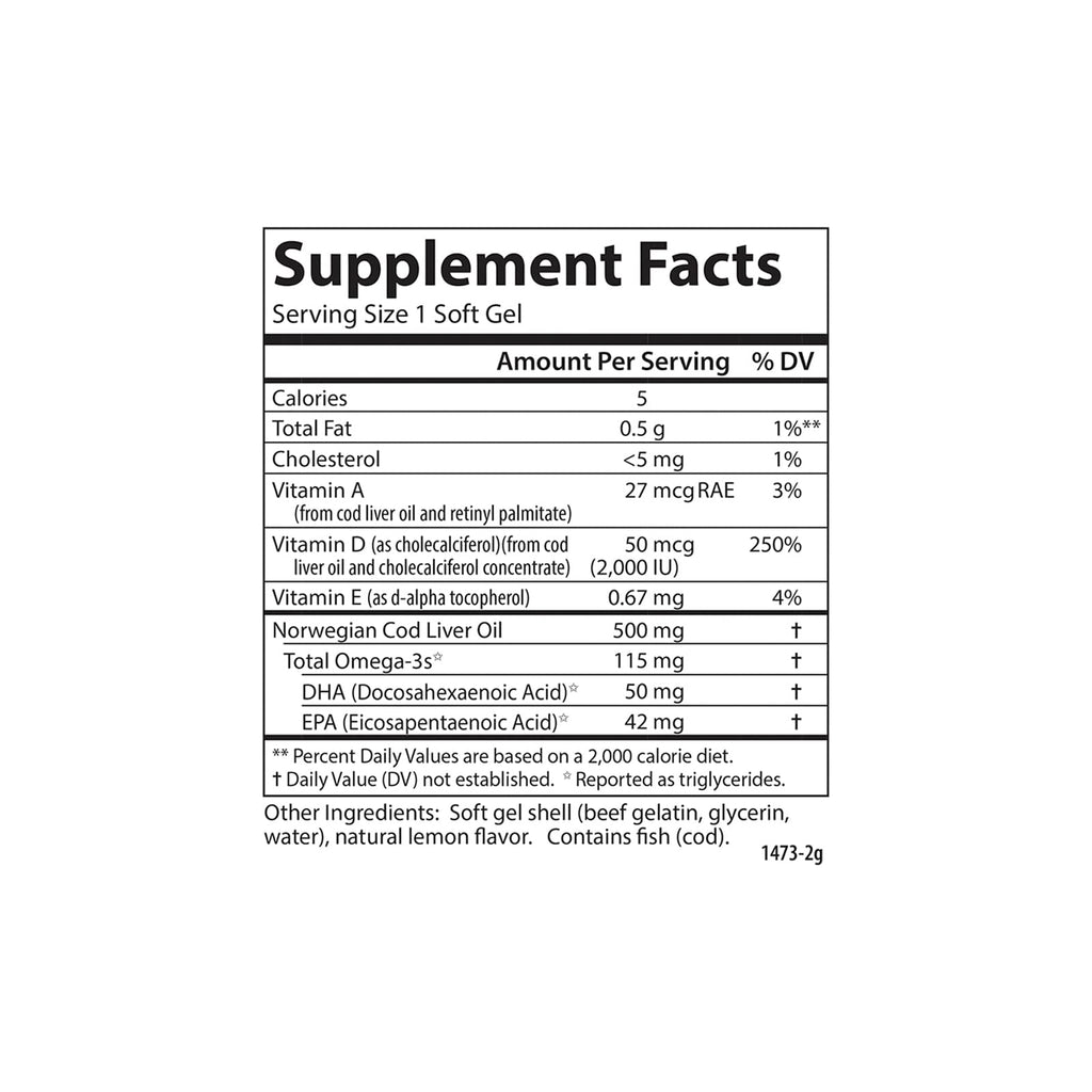 Carlson Solar D Gems, 2000 IU (50 mcg) Vitamin D3, Lemon, 360 Softgels