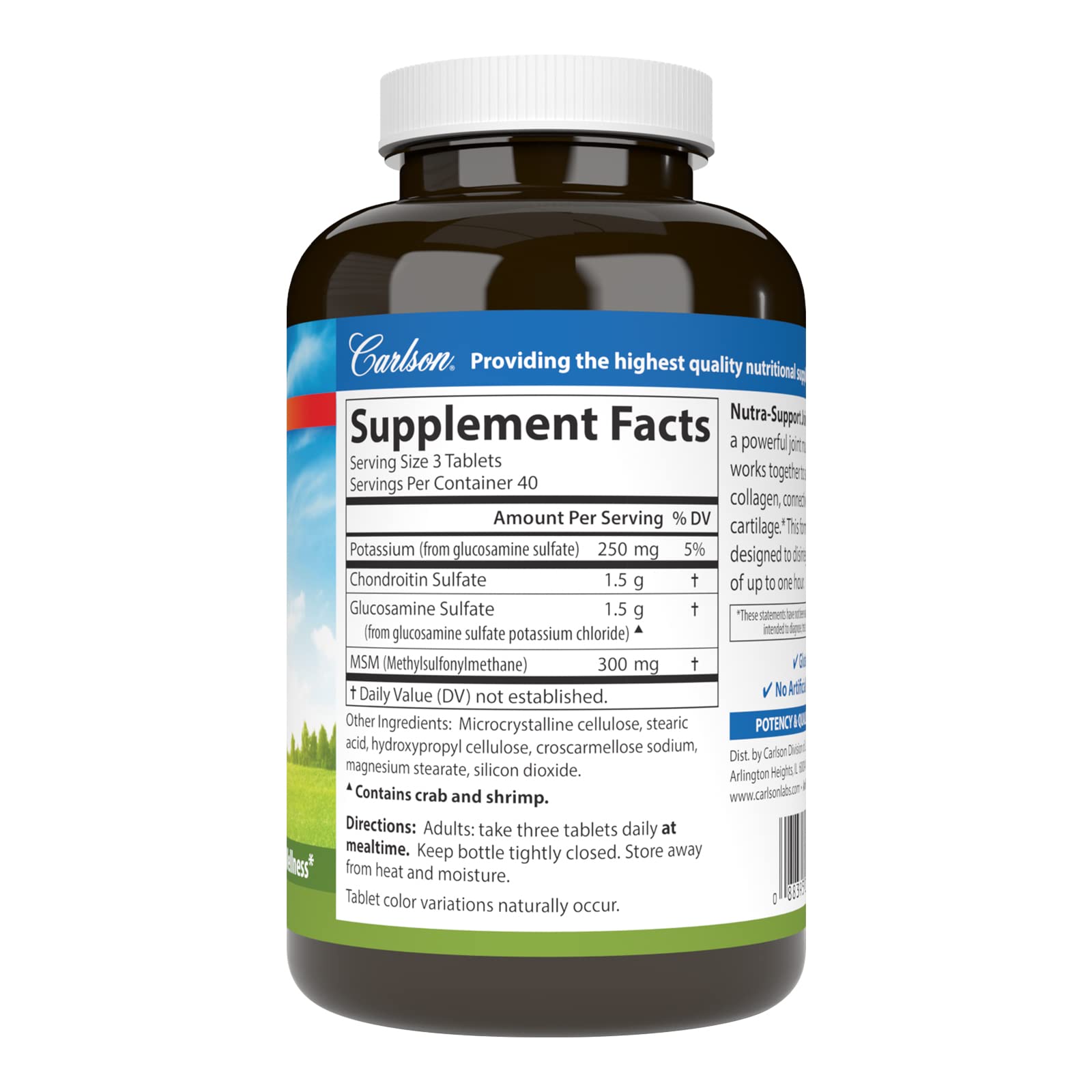 Carlson Nutra-Support Joint, Glucosamine, Chondroitin, 120 Tablets