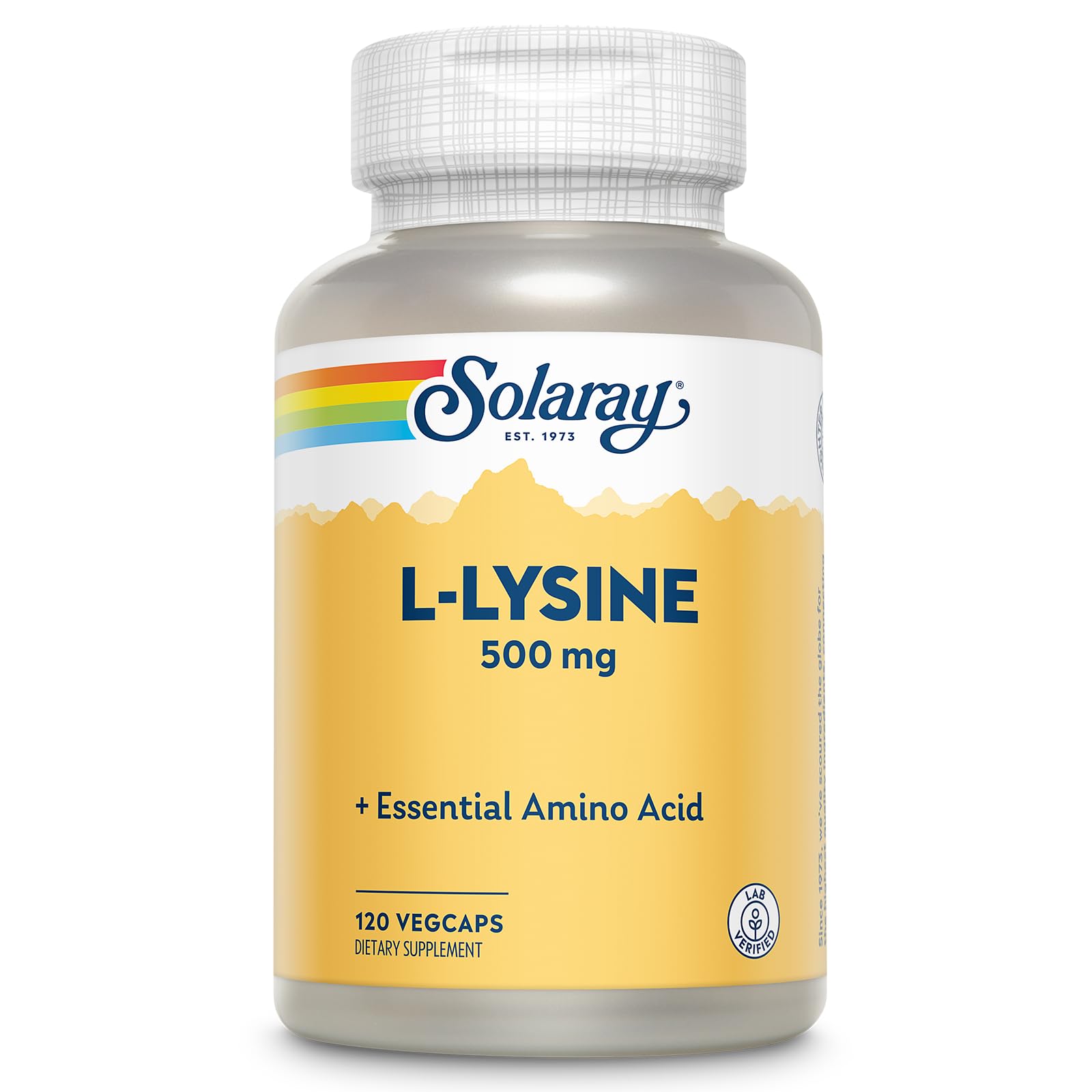 Solaray L-Lysine 500mg, Health Support Pills, 120 Vegan Capsules