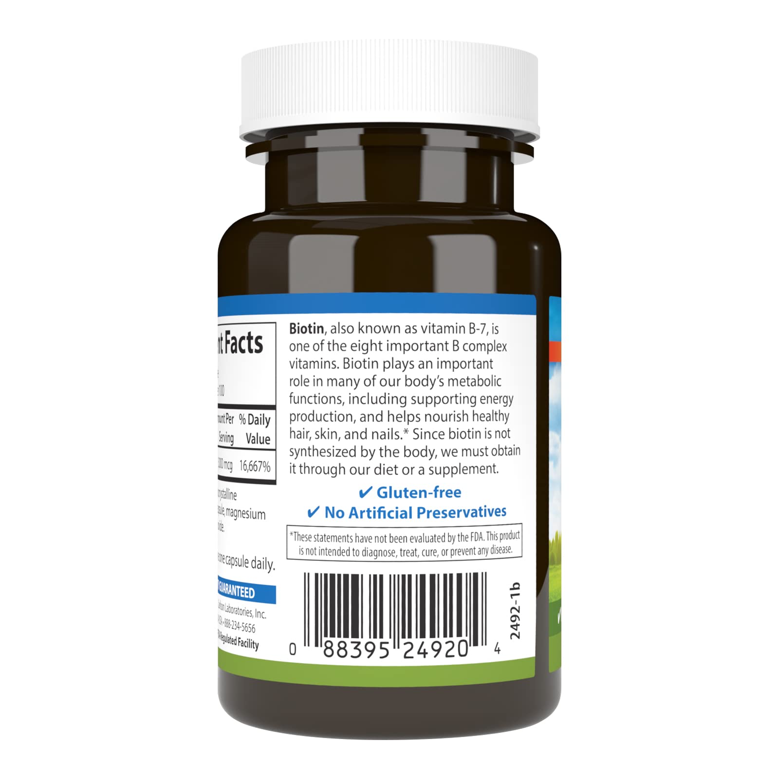 Carlson Biotin, 5000 mcg, Healthy Hair, Strong Nails, 100 Capsules