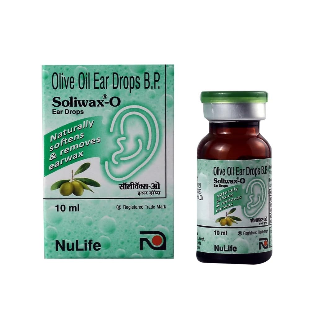 Soliwax Olive Oil Ear Drops 10ml for Natural, Gentle Removal of Excessive Earwax Softener | Helps Loosen & Soften Hardened Ear Wax | Lubricating Ear Care Drops Adults & Children