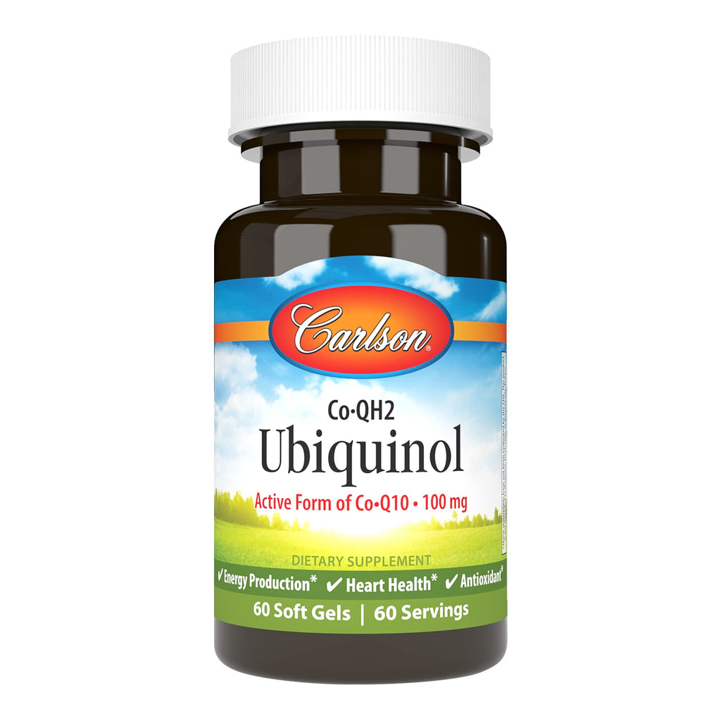 Carlson Co-QH2 Ubiquinol, Active Form of Co-Q10-100 mg, 60 Softgels
