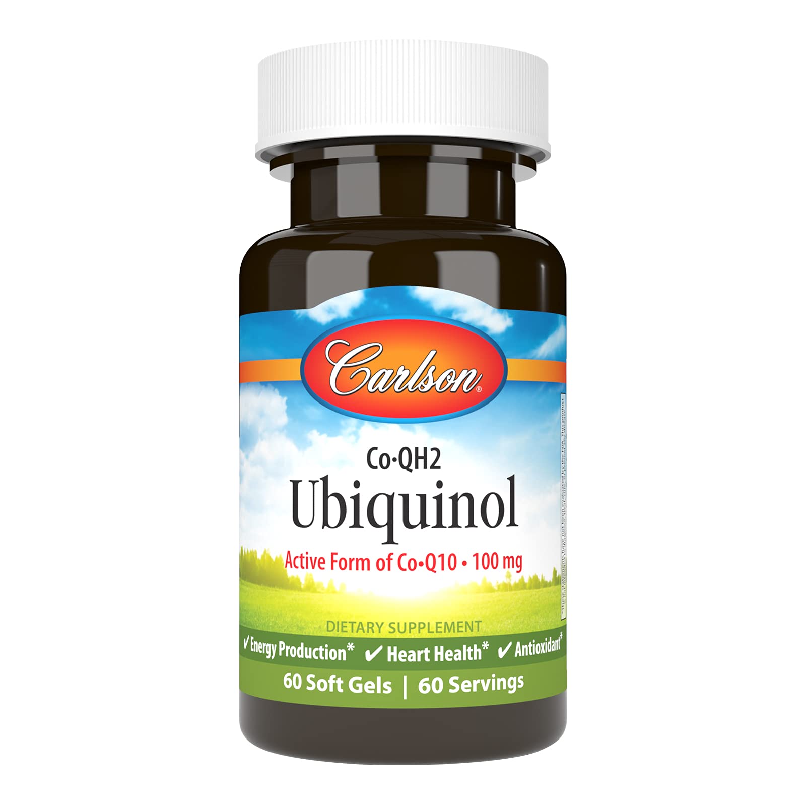 Carlson Co-QH2 Ubiquinol, Active Form of Co-Q10-100 mg, 60 Softgels