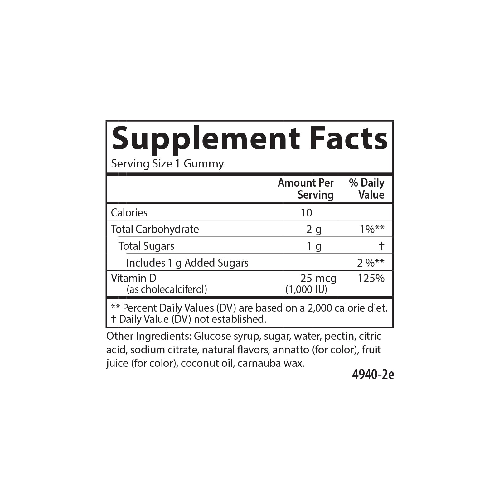 Carlson Vitamin D3 Gummies, 1000 IU (25 mcg), 60 Vegetarian Gummies