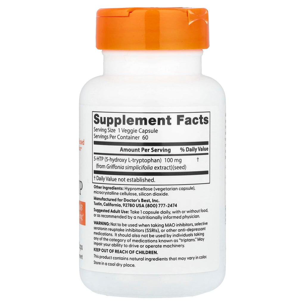 Doctor's Best, Best 5-HTP, 100 mg, 60 Veggie Caps