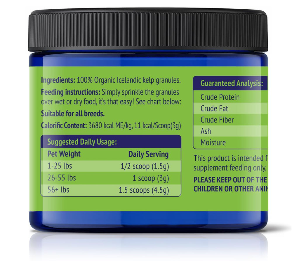 NuLife Natural Pet Health Dog Teeth Cleaning Powder, Dog Plaque and Tartar Remover, Bad Breath Treatment for Dogs with USDA Organic Sea Kelp Powder, Dog Dental Care Made Easy, for All Ages, 12 oz