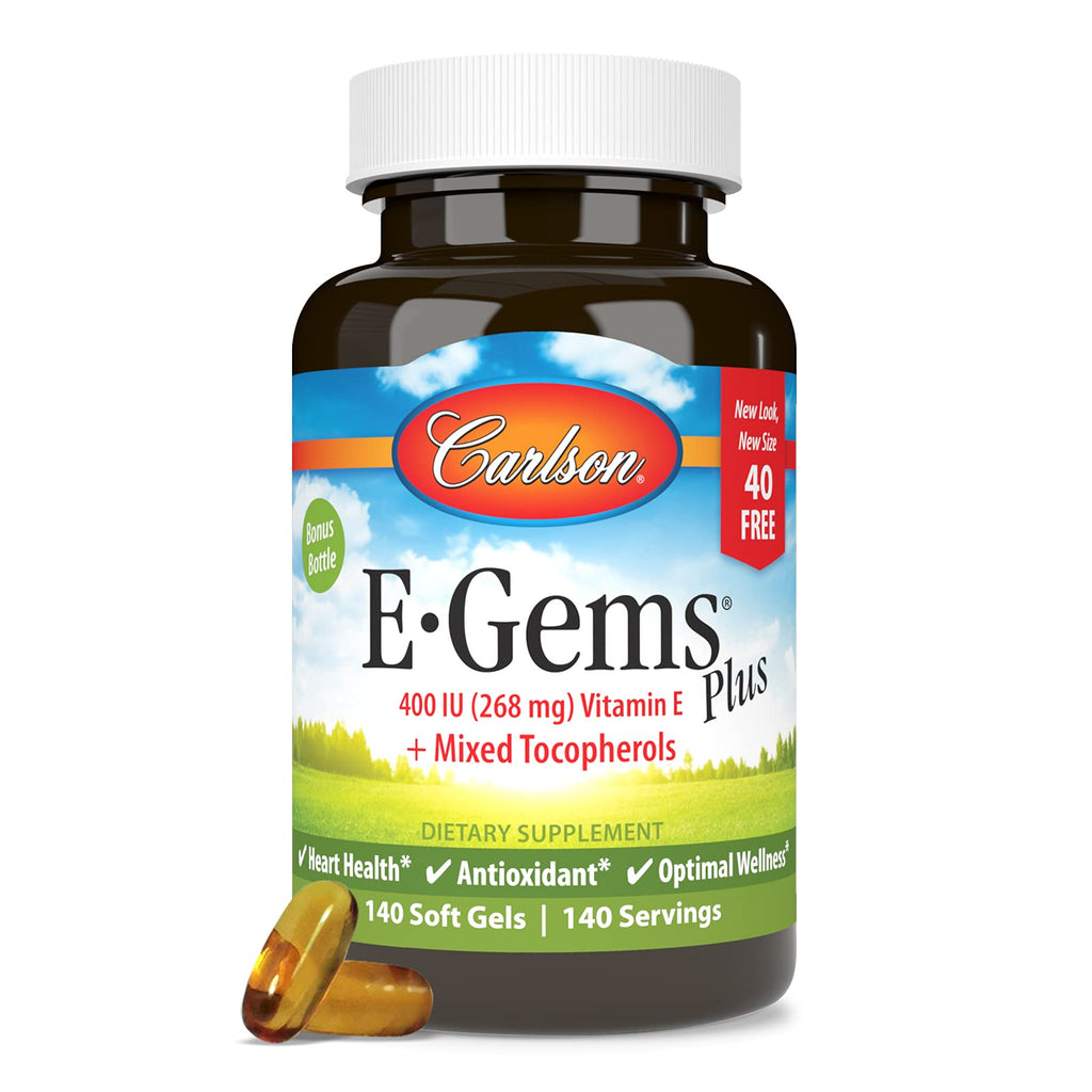 Carlson E-Gems Plus, 400 IU (268 mg), Optimal Wellness, 140 Soft Gels