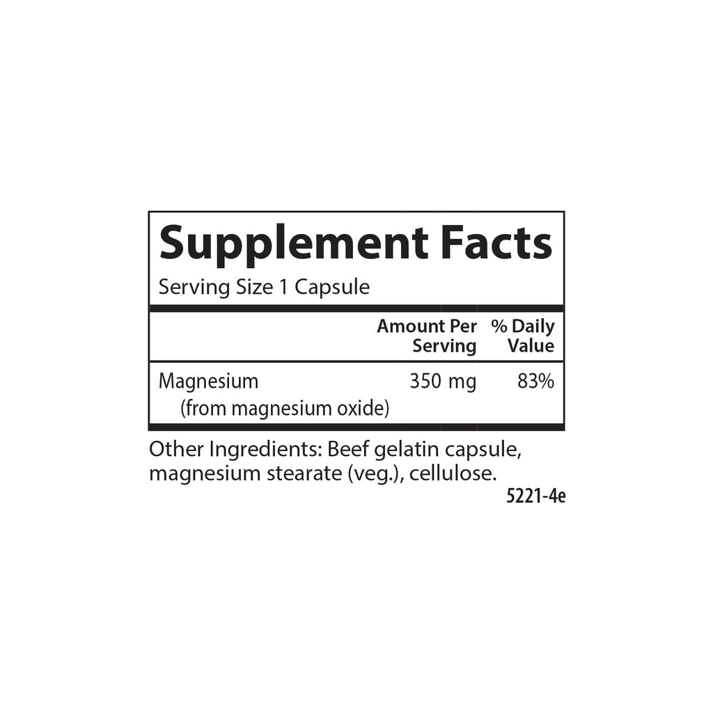 Carlson Magnesium, 350 mg, Circulation Support, Nerve Health, 90 Capsules