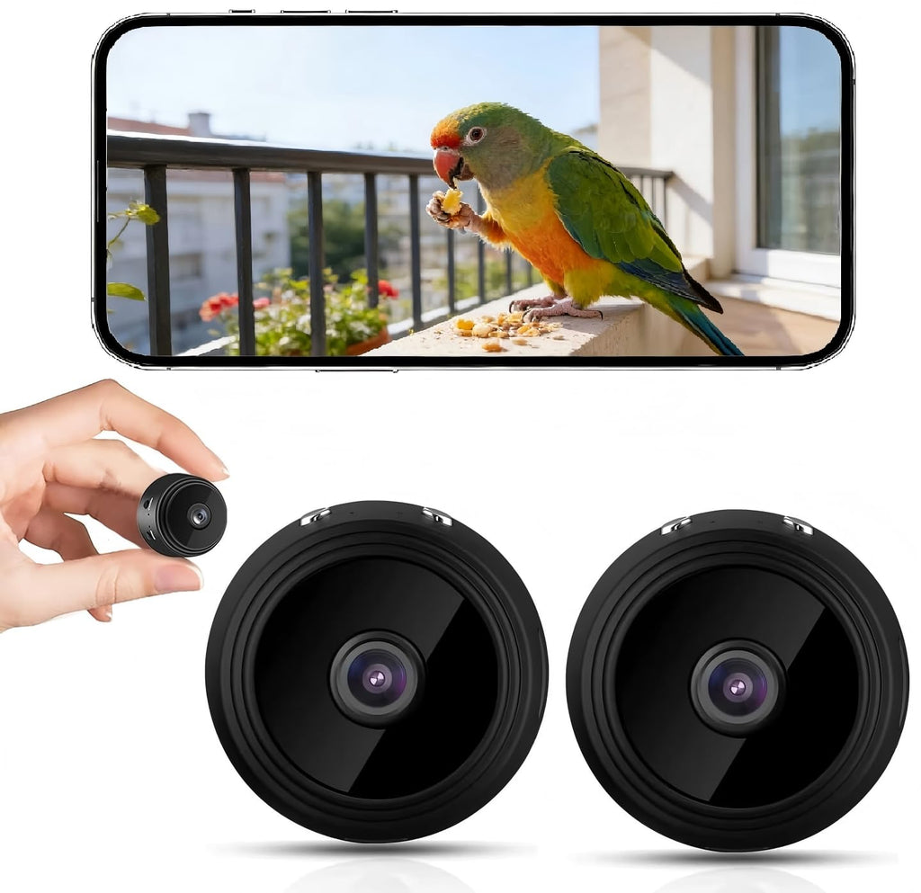 JEWKTTONS 2PCS 1080p Indoor Security Cameras, 2026 Mini Camera for Home Use, WiFi Small Cam -, Portable Tiny Surveillance Camera for Outdoor Office, Night Vision D/U