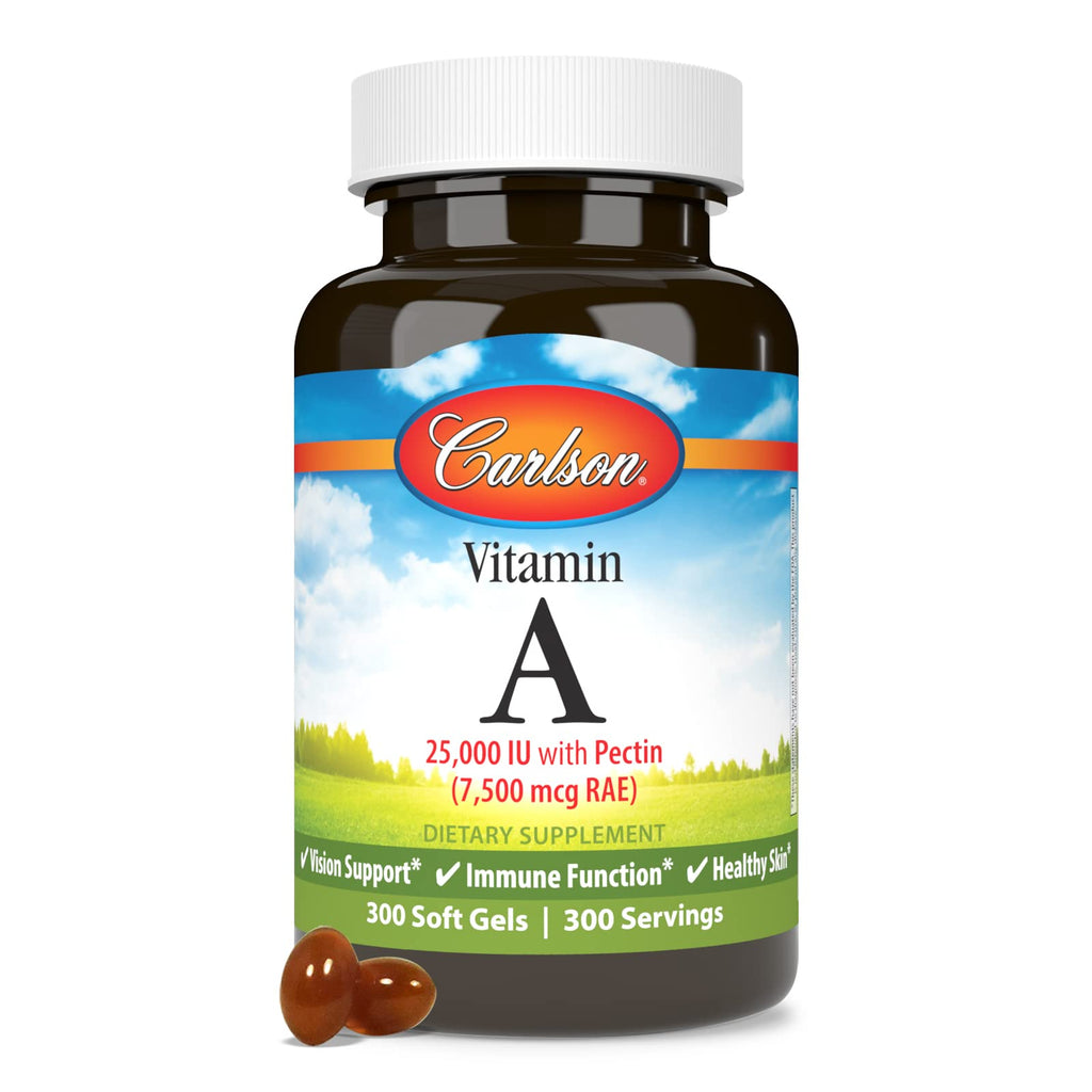 Carlson Vitamin A, 25000 IU (7500 mcg RAE), with Pectin, 300 Softgels