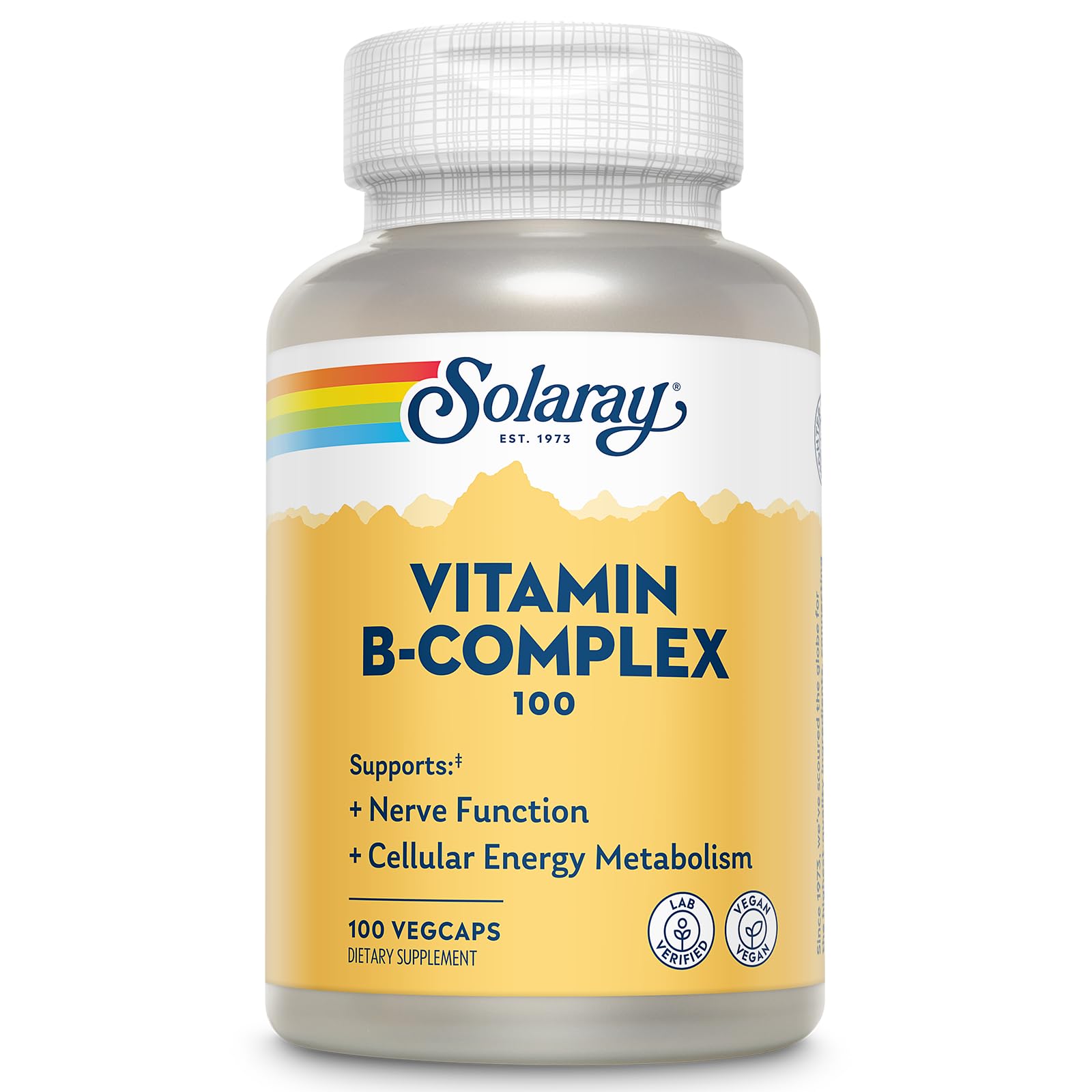 SOLARAY Vitamin B Complex 100 mg, 100 VegCaps (100 Count (Pack of 1))