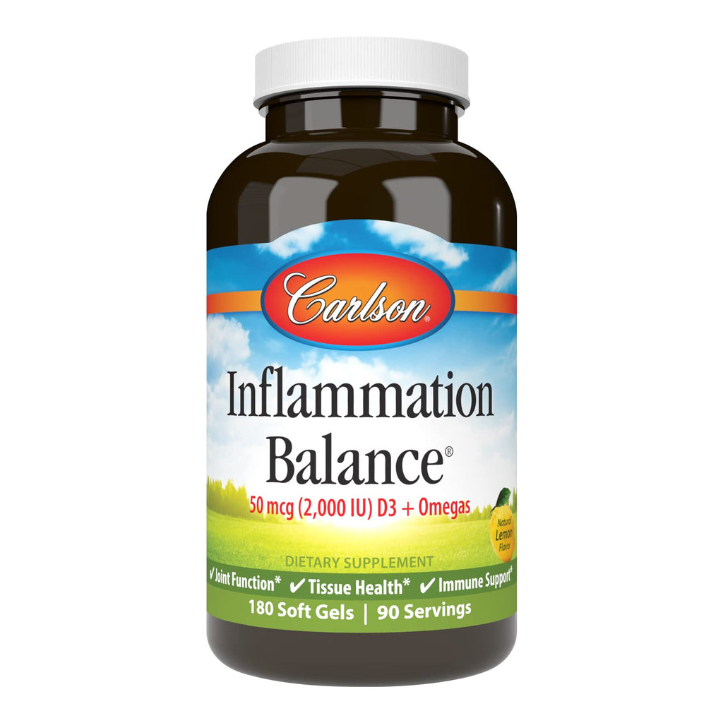 Carlson Inflammation Balance, with D3, From Norway, 180 Softgels