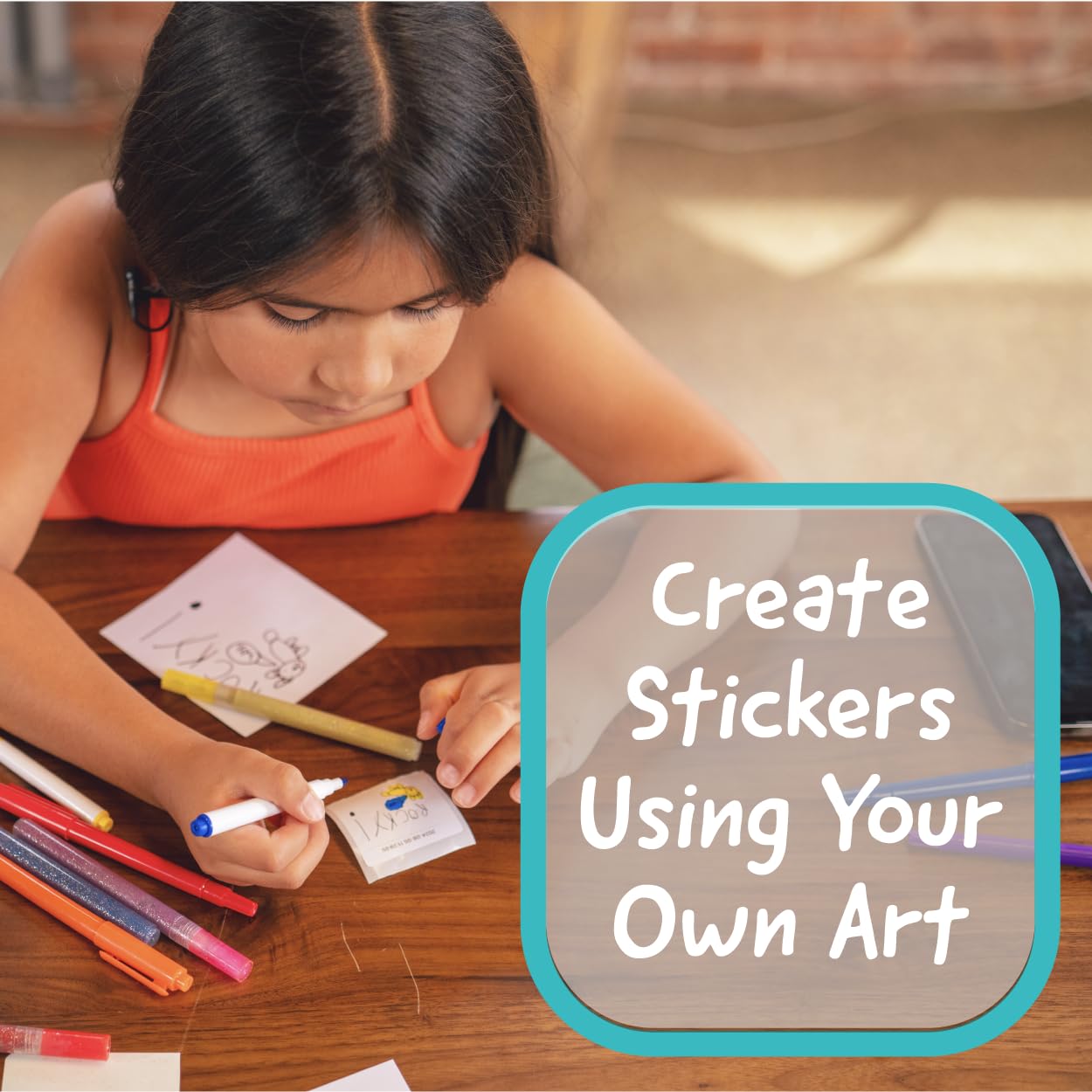 Sticker Maker by Hello Blink - Mini Stickers and Photo Printer - Small Portable Bluetooth Thermal Printer Sticker Machine for Kids Gifts - Aged 8+ - iPhone Android Compatible