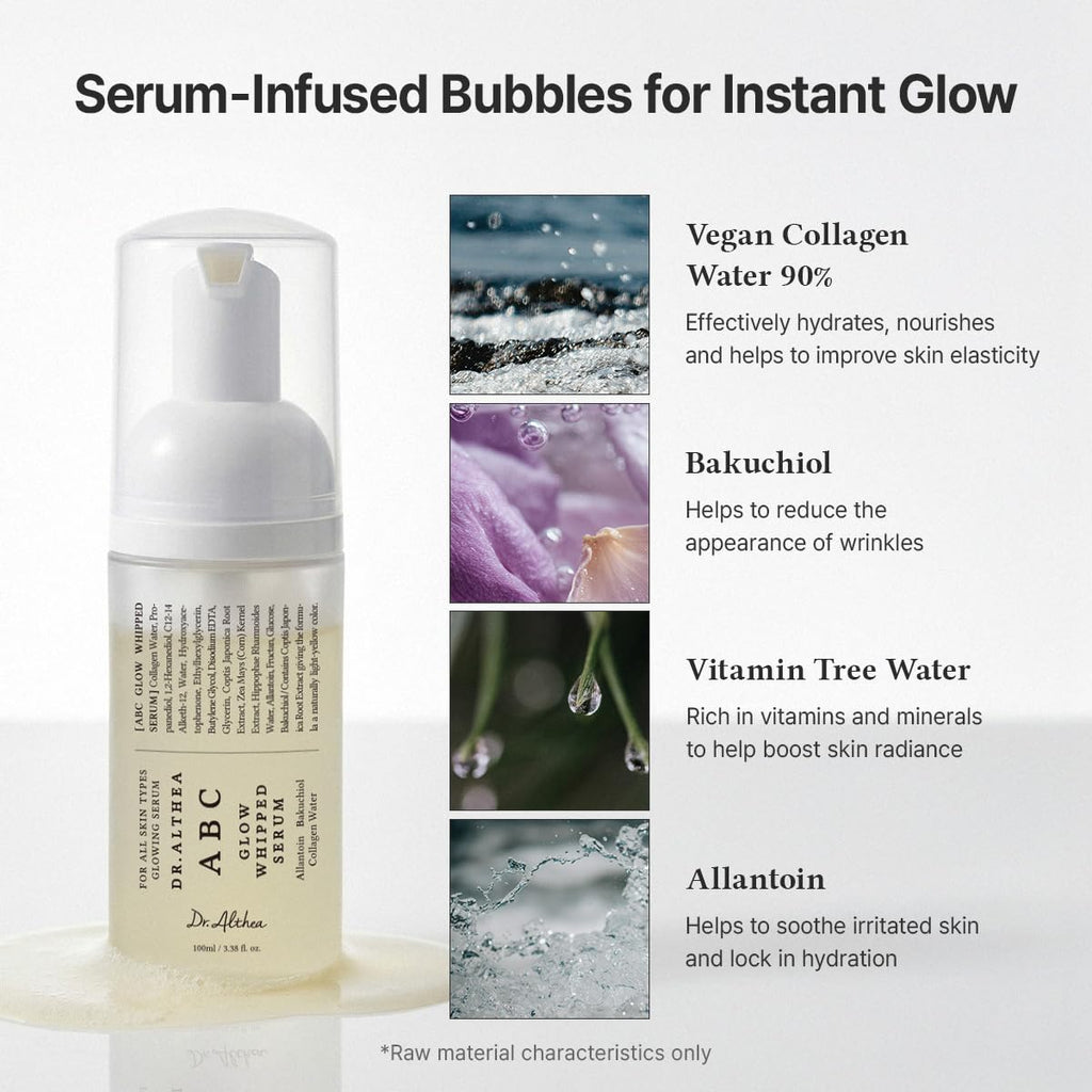 Dr.Althea ABC Glow Whipped Serum, Korean Vegan Skin Care, 3.38 Fl Oz