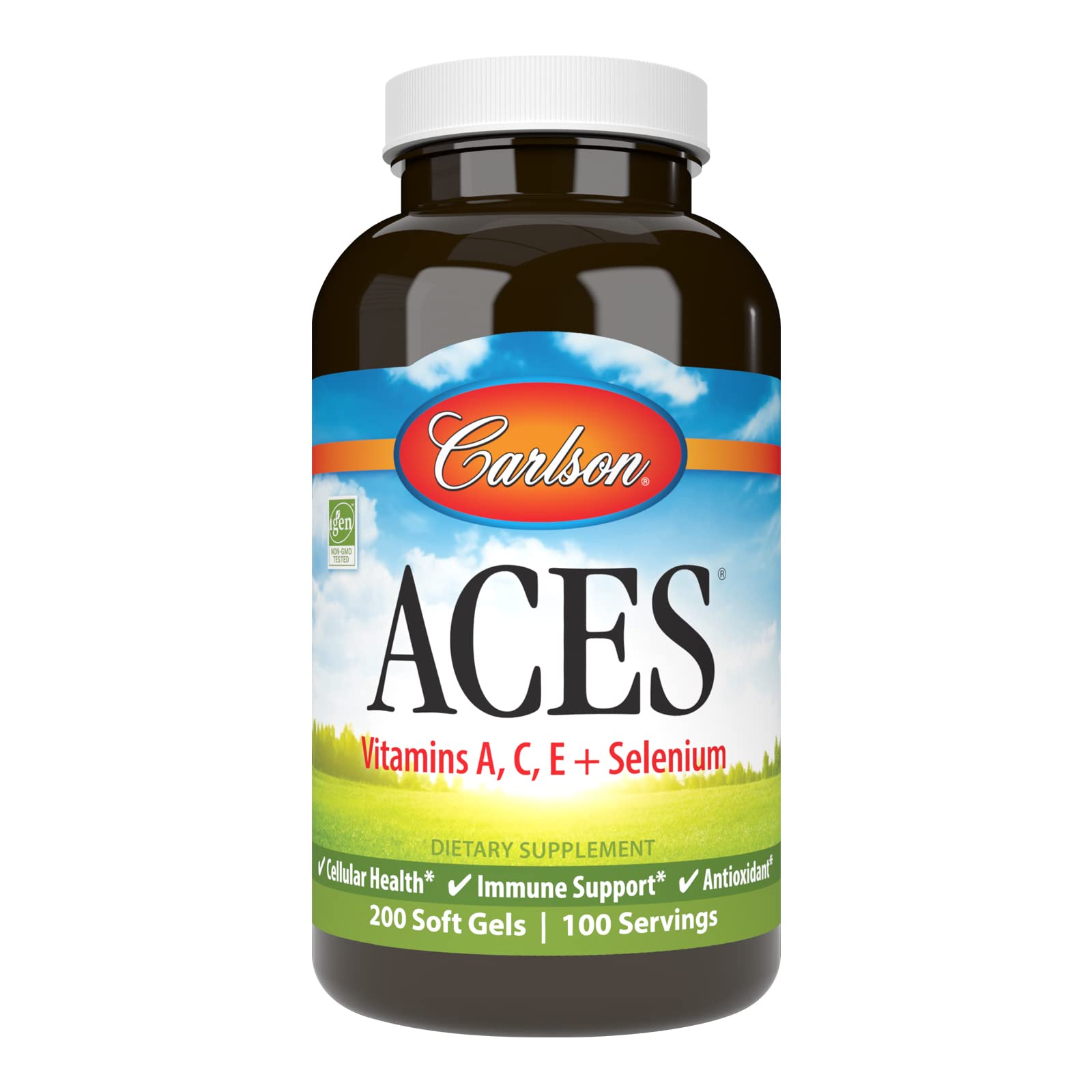Carlson ACES, Vitamins A, C, E + Selenium, Cellular Health, 200 Softgels
