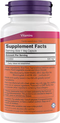NOW Foods Inositol 500 mg - 200 Vegetarian Capsules (200 Count (Pack of 2))