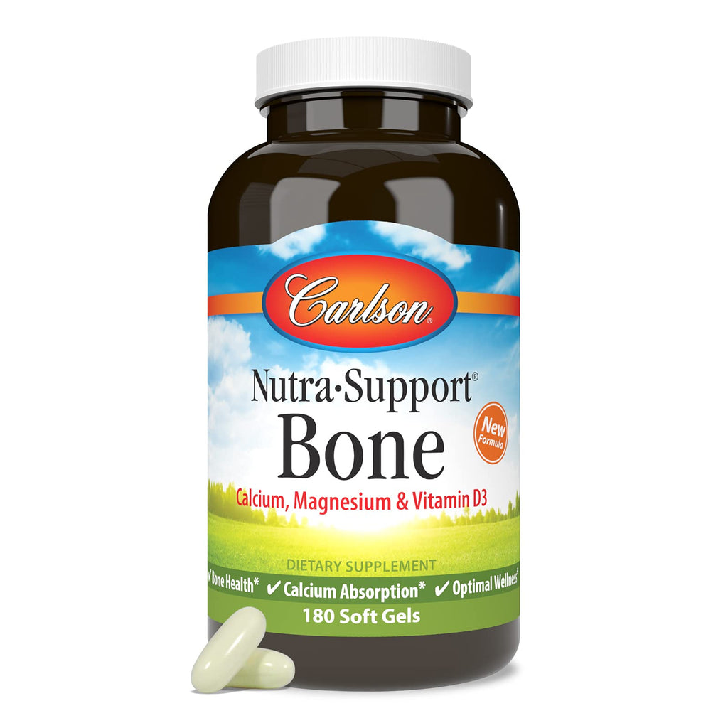 Carlson Nutra-Support Bone, Calcium, Magnesium, 180 Softgels