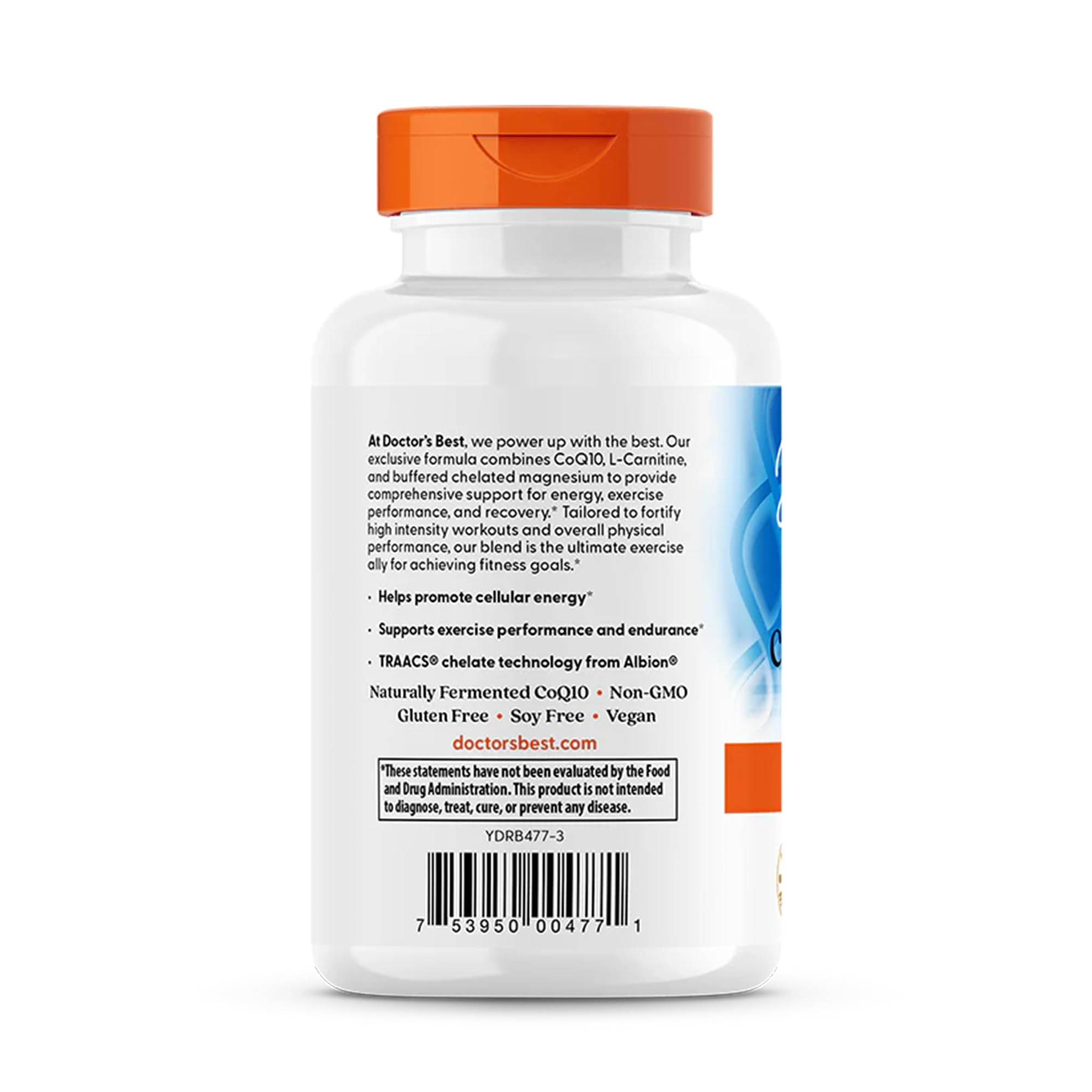 Doctor's Best CoQ10 L-Carnitine Magnesium Supplement - Energy & Exercise Support for Men & Women, Naturally Fermented Coenzyme Q10, Gluten Free, Soy Free, Vegan Formula - 90 Veg Caps
