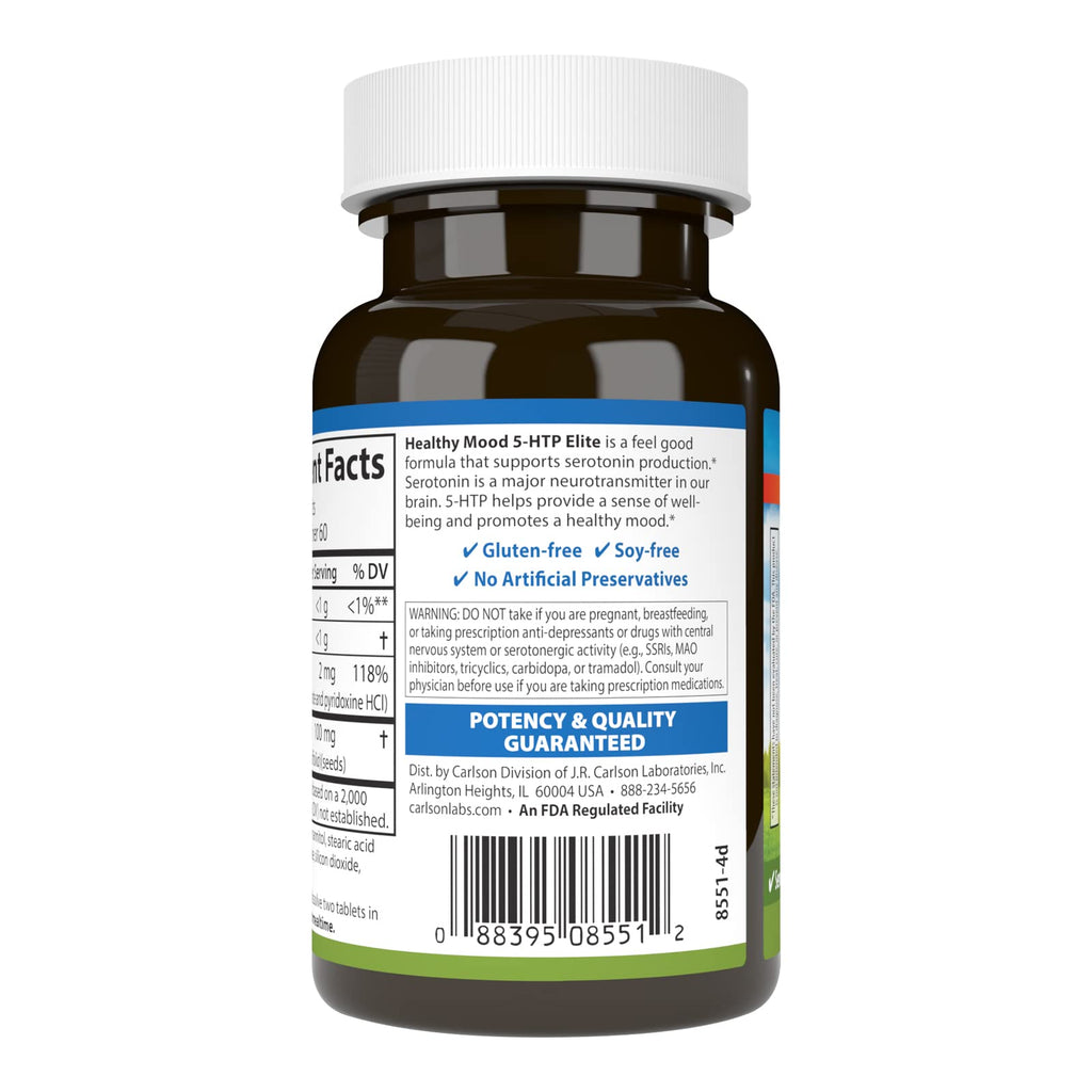 Carlson Healthy Mood 5-HTP Elite, 100 mg, Healthy Mood, 120 Tablets