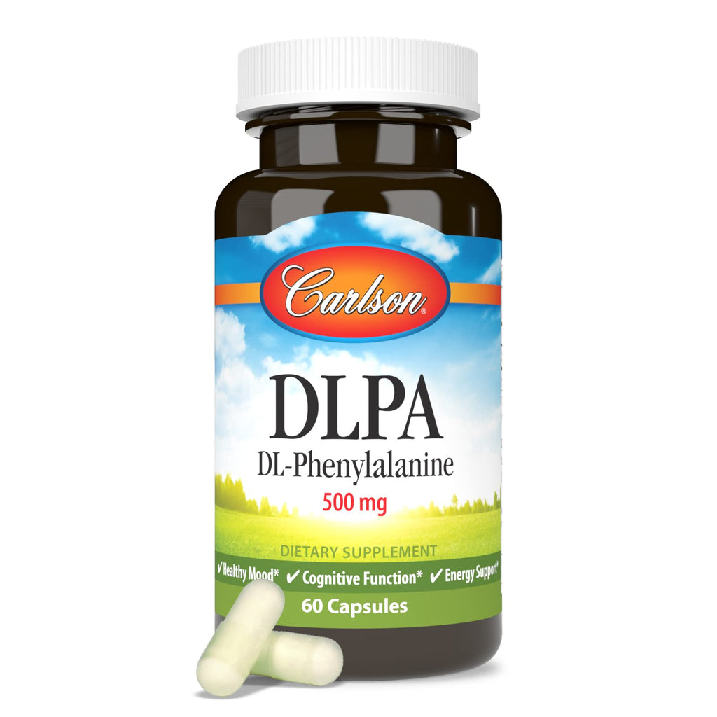 Carlson DLPA DL-Phenylalanine, 500 mg, Nerve Health, 60 Capsules