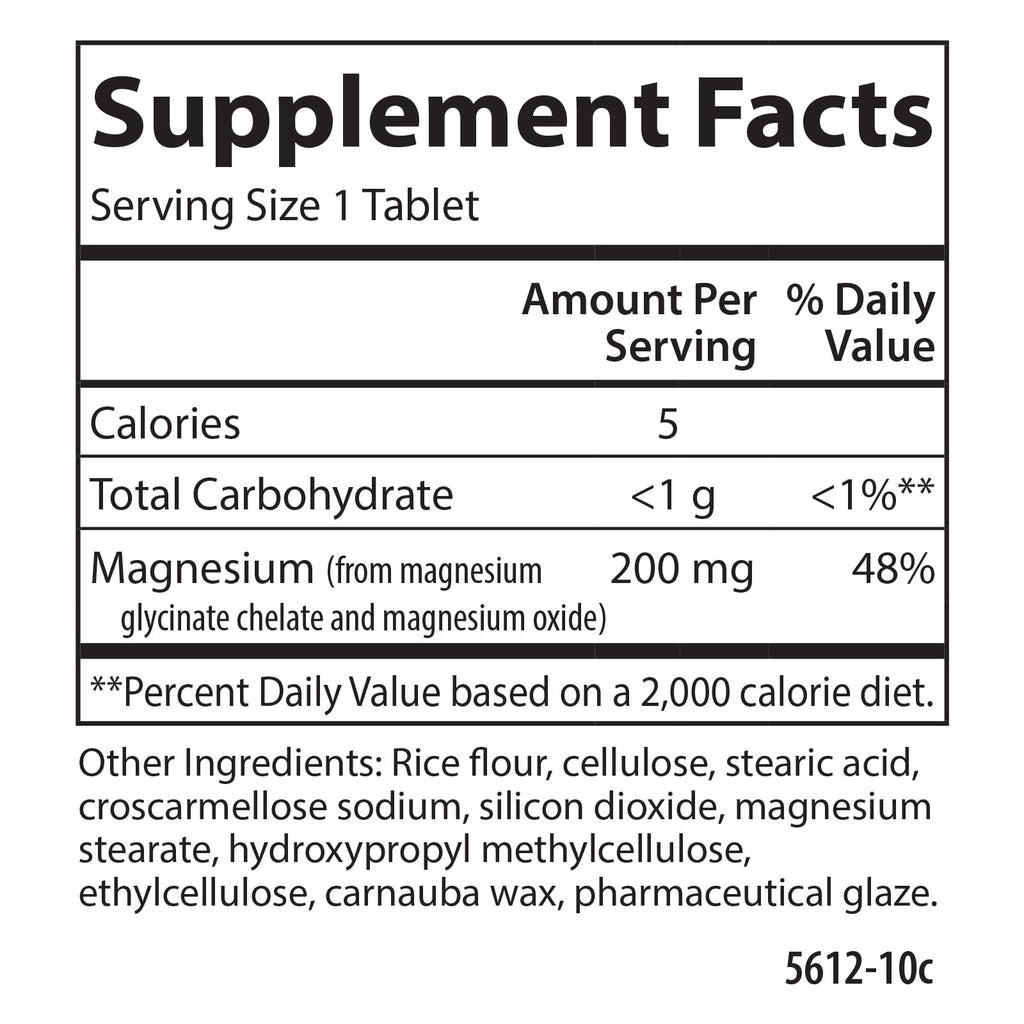 Carlson Chelated Magnesium Glycinate, 200 mg, Muscle Function, 180 Tablets