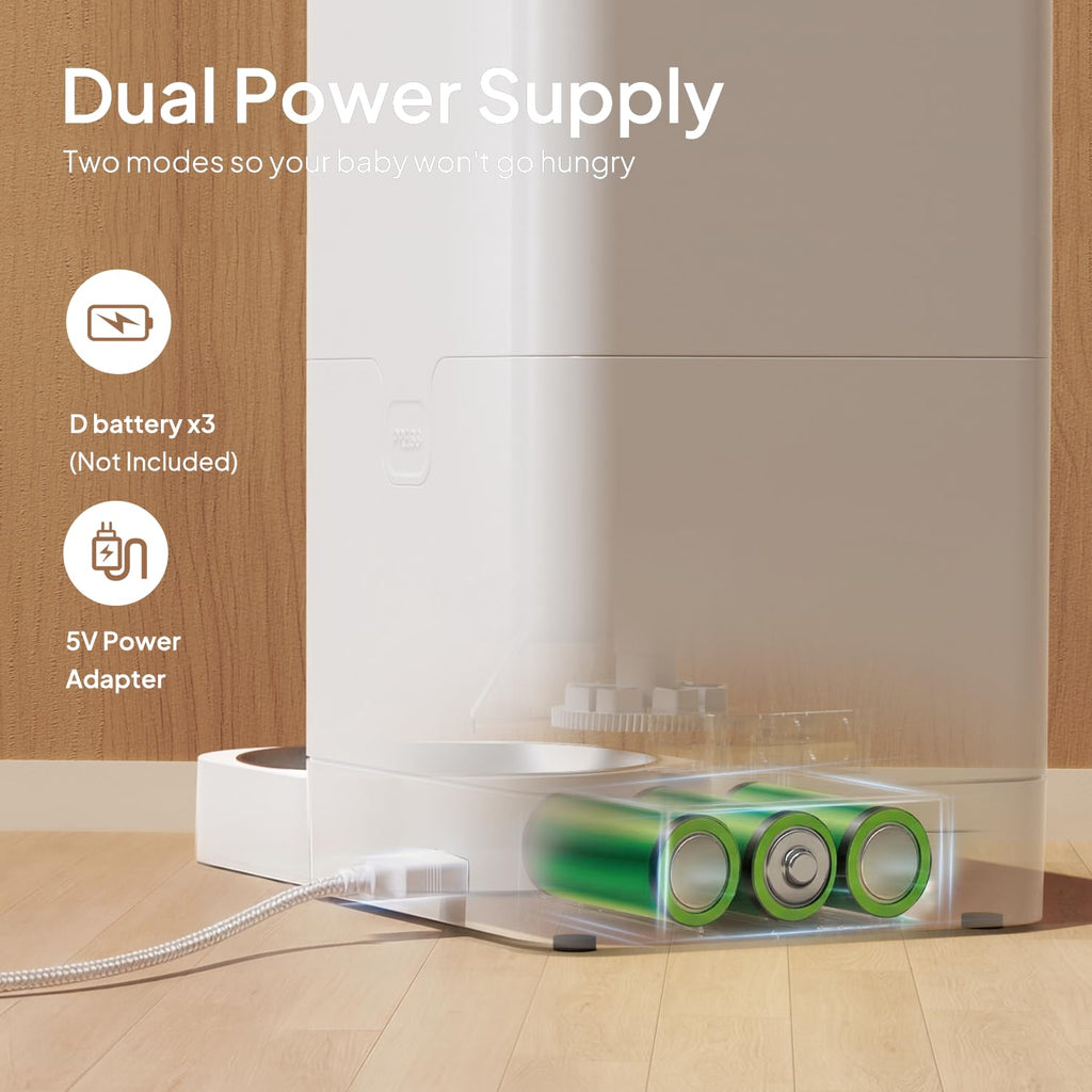 VOLUAS Automatic Cat Feeder, 4L Timed Dry Food Dispenser for Cats & Dogs