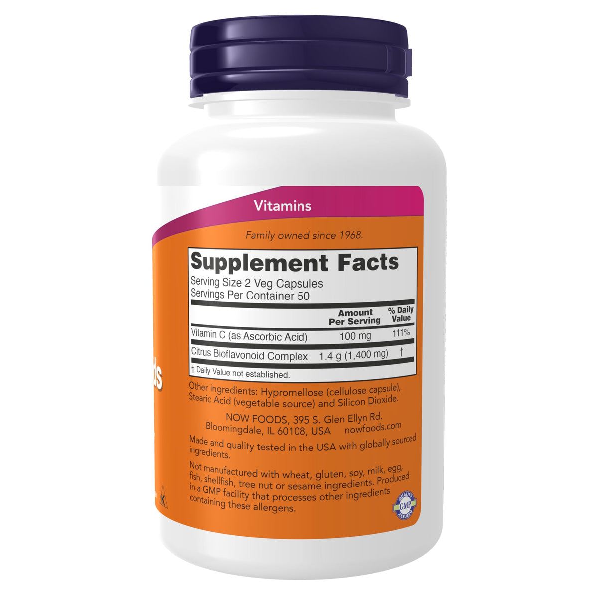 NOW Supplements, Citrus Bioflavonoids 700mg, Cell Defense, 100 Capsules