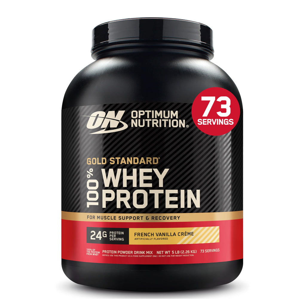 Optimum Nutrition Gold Standard 100% Whey Protein Powder, French Vanilla Crème, 5 Pound (Packaging May Vary)
