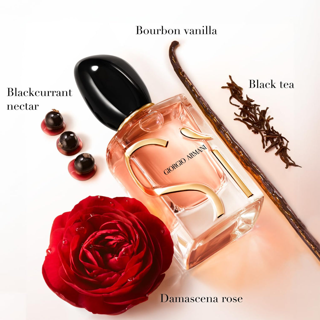 Armani Beauty – Sì Intense – Eau de Parfum – Perfume for Women – Chypre Ambery Fruity Fragrance – Blackcurrant Nectar, Damascena Rose, Black Tea Notes - 3.3 Fl Oz