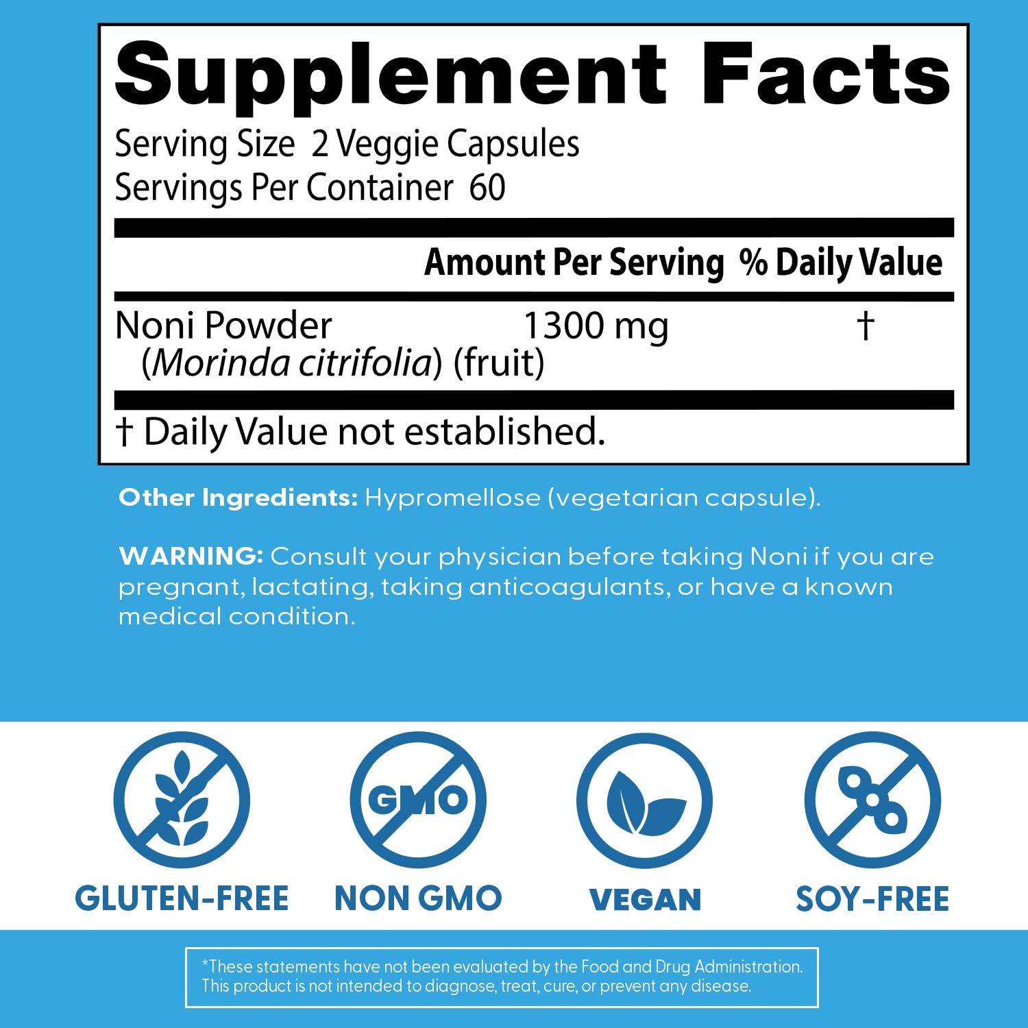 Doctor's Best Noni Fruit Powder Supplement - Noni Veggie Capsules 1300 mg Per Serving, Immune Health Support for Men & Women, Morinda Citrifolia, Non GMO, Gluten Free, Vegan - 120 Veg Caps